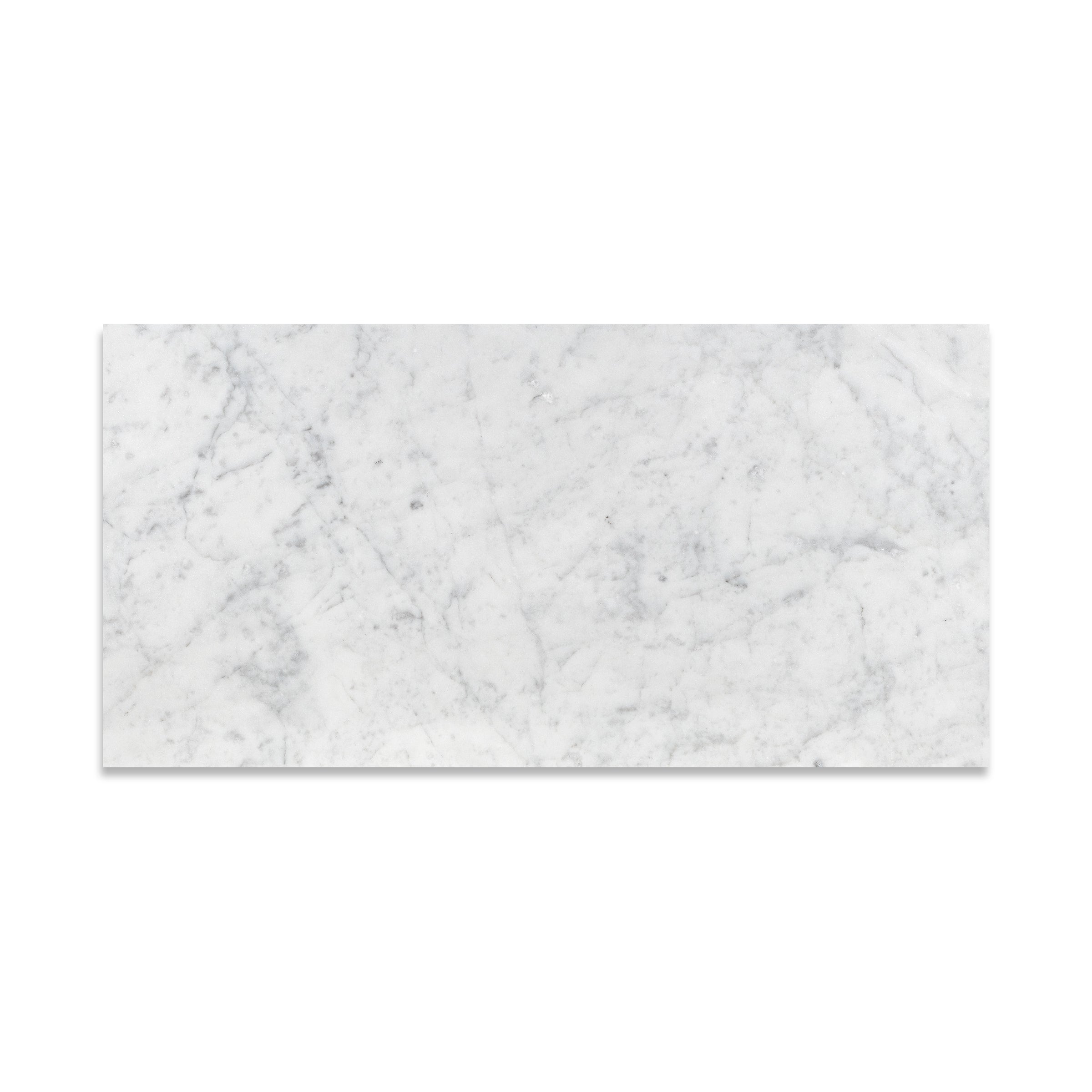 WHITE CARRARA: Marble Rectangle Field Tile (12"x24"x3/8" | Honed)