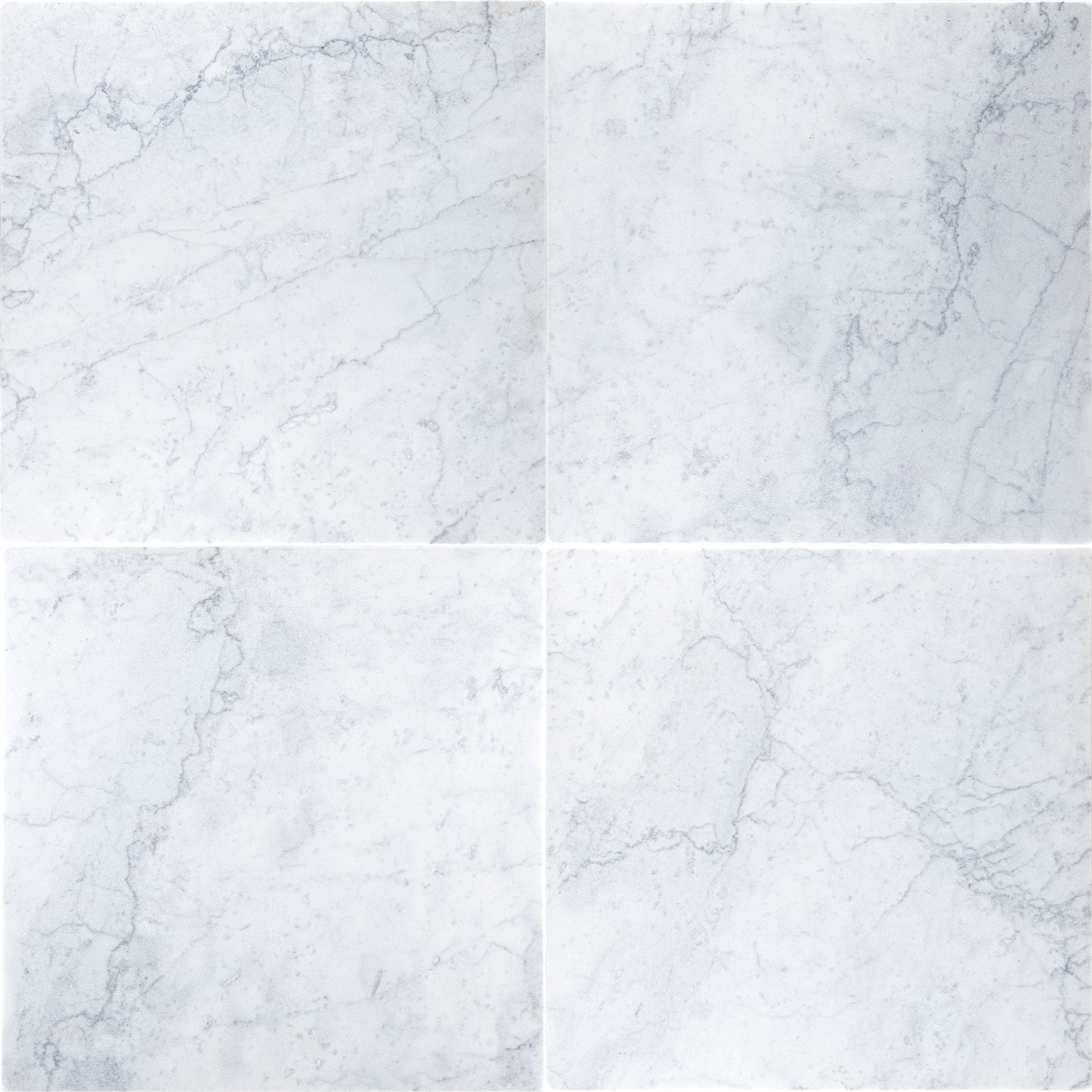 WHITE CARRARA: Marble Square Field Tile (18"x18"x3/8" | Tumbled)