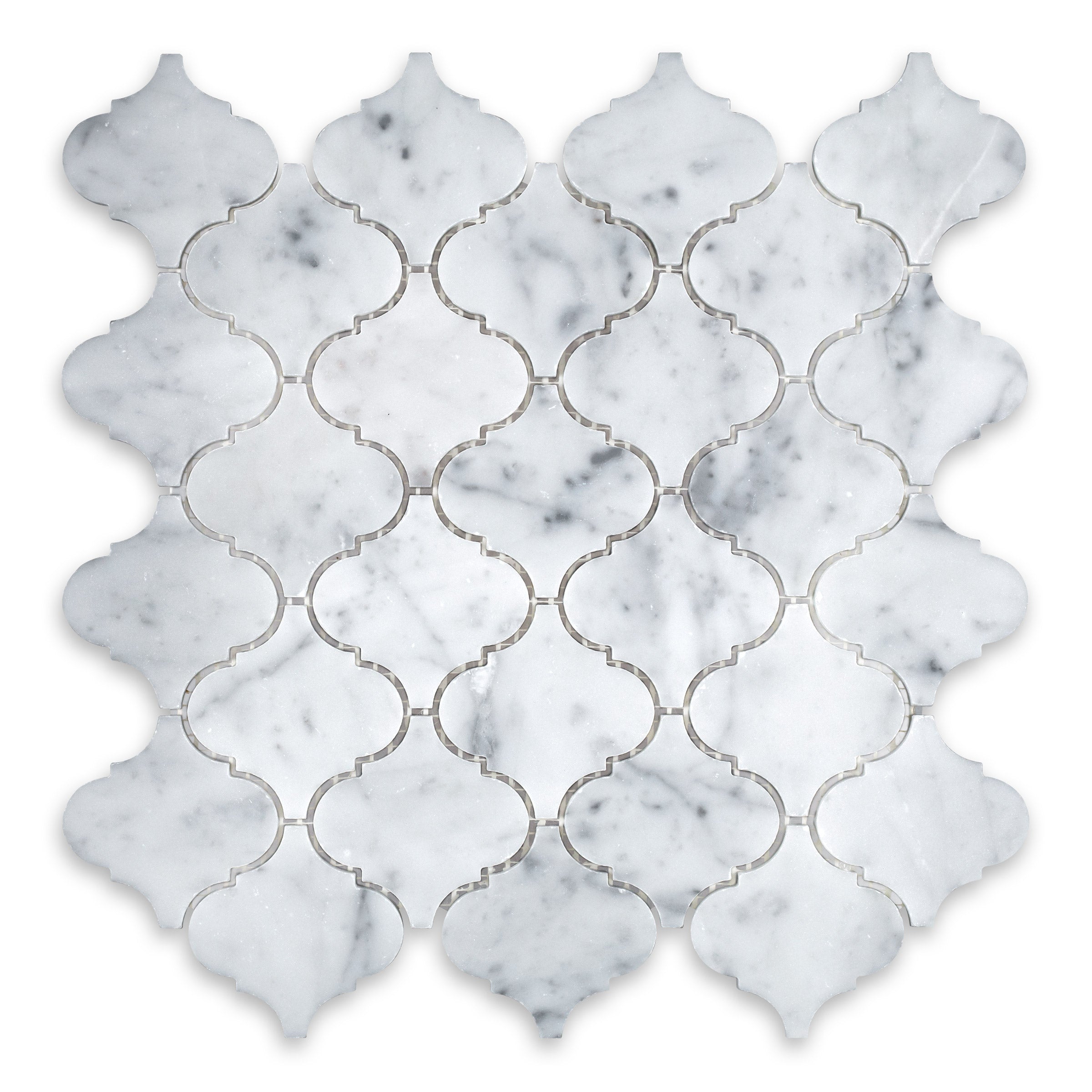 WHITE CARRARA: Marble 3" Lantern Mosaic (12 1/4"x12 1/2"x3/8" | Honed)