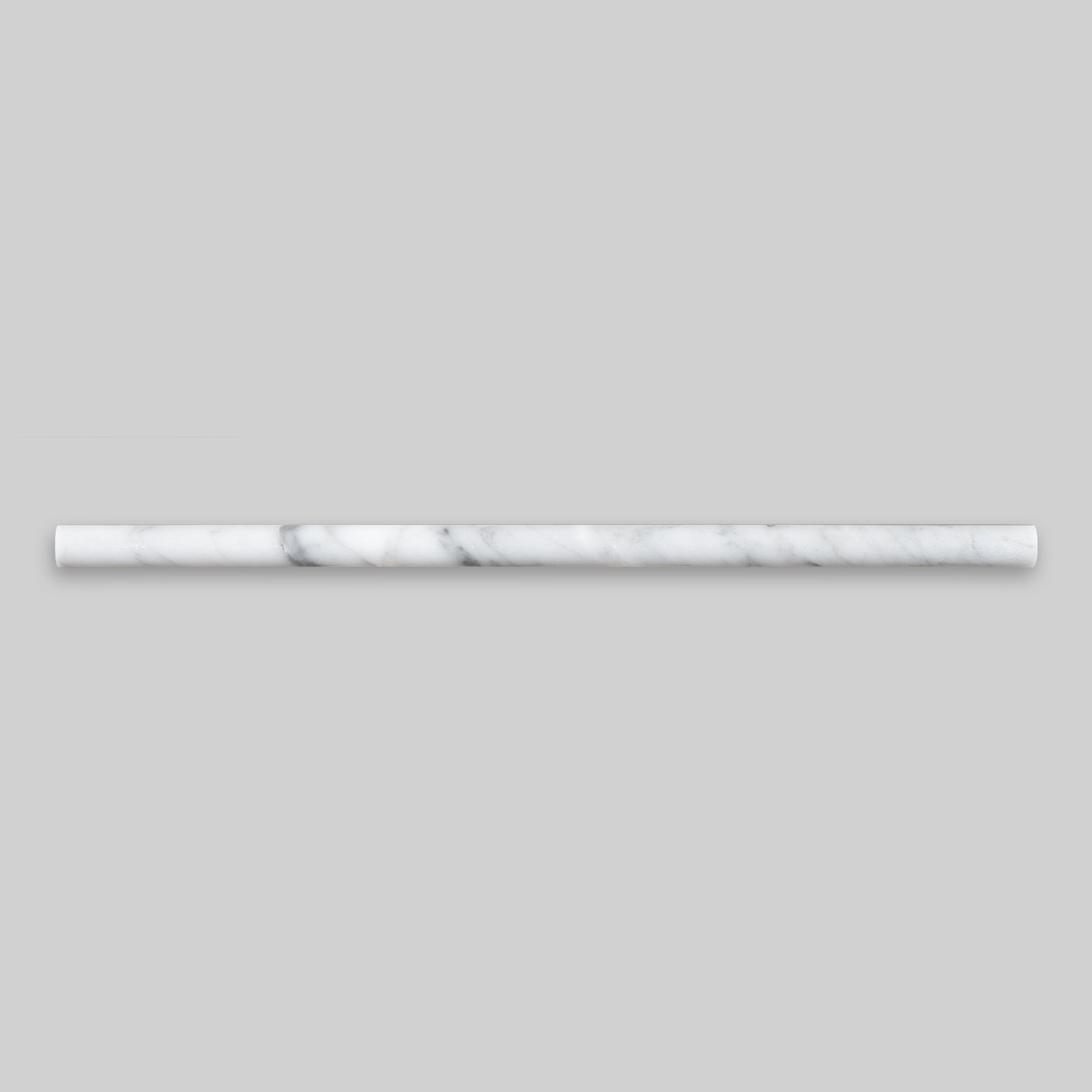 WHITE CARRARA: Marble Mini Pensil Liner Tile Accessory (1/2"x12"x3/4" | Honed)