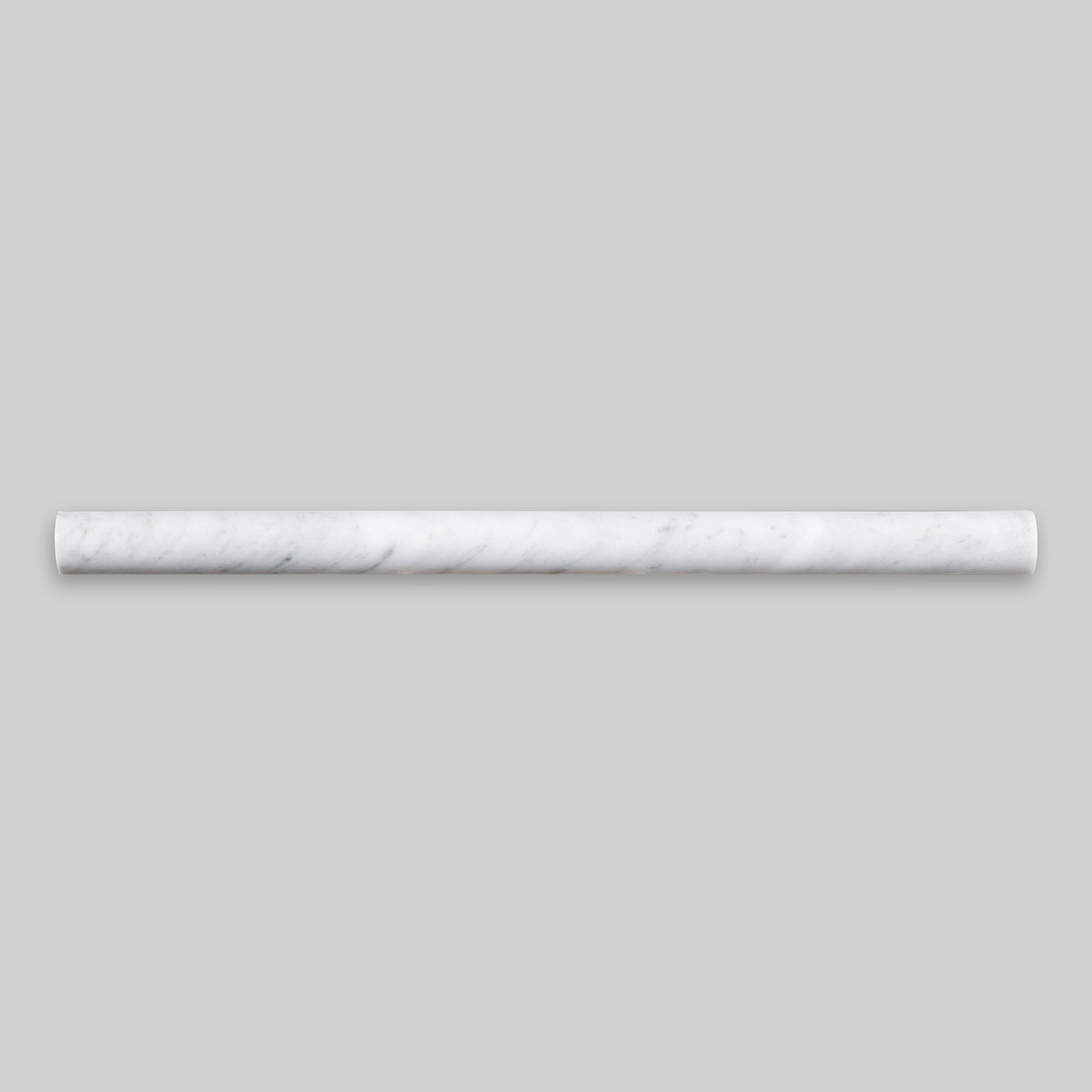 WHITE CARRARA: Marble Standard Pensil Liner Tile Accessory (3/4"x12"x3/4" | Honed)