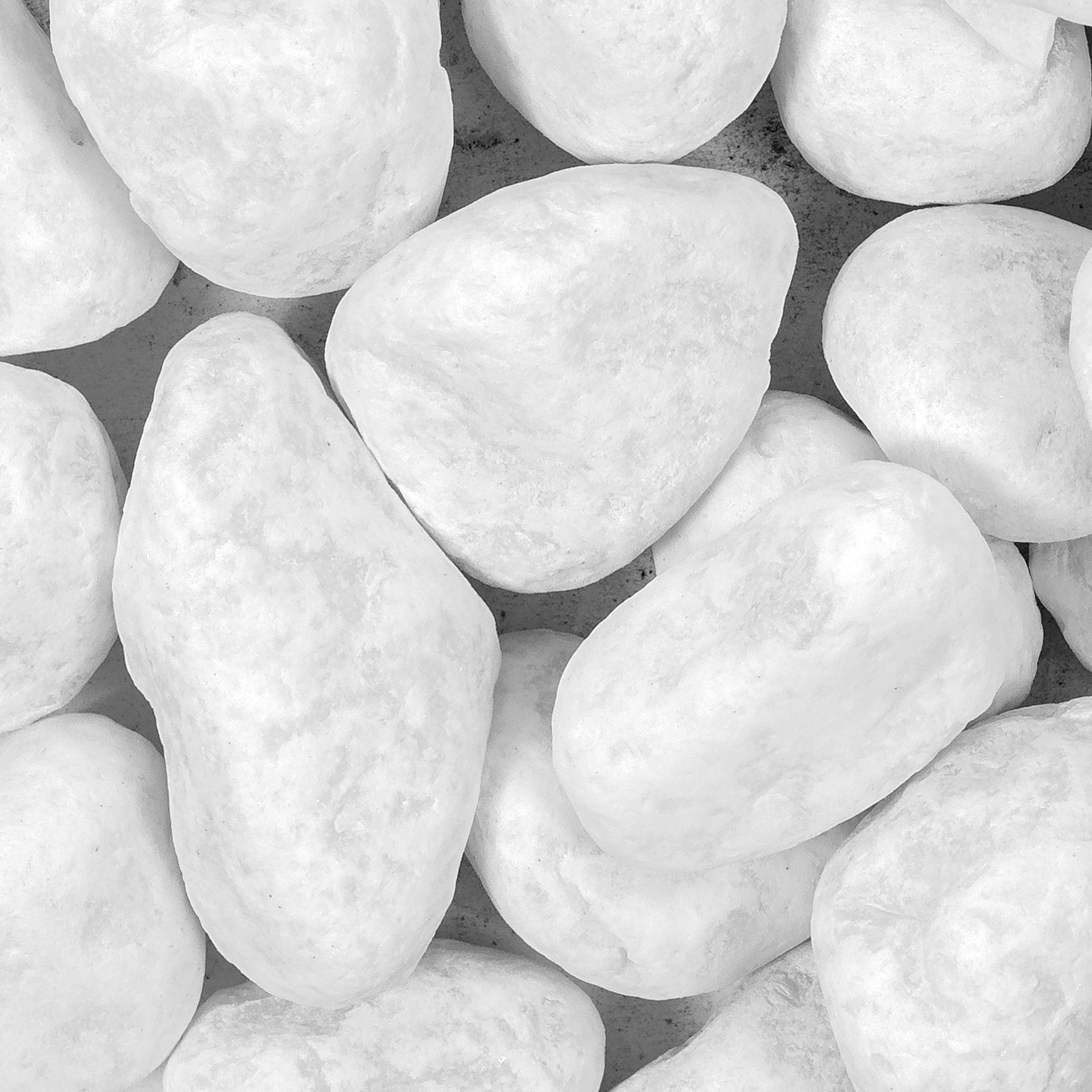 ICE WHITE: Marble Large Loose Pebbles (50 lbs | Tumbled)