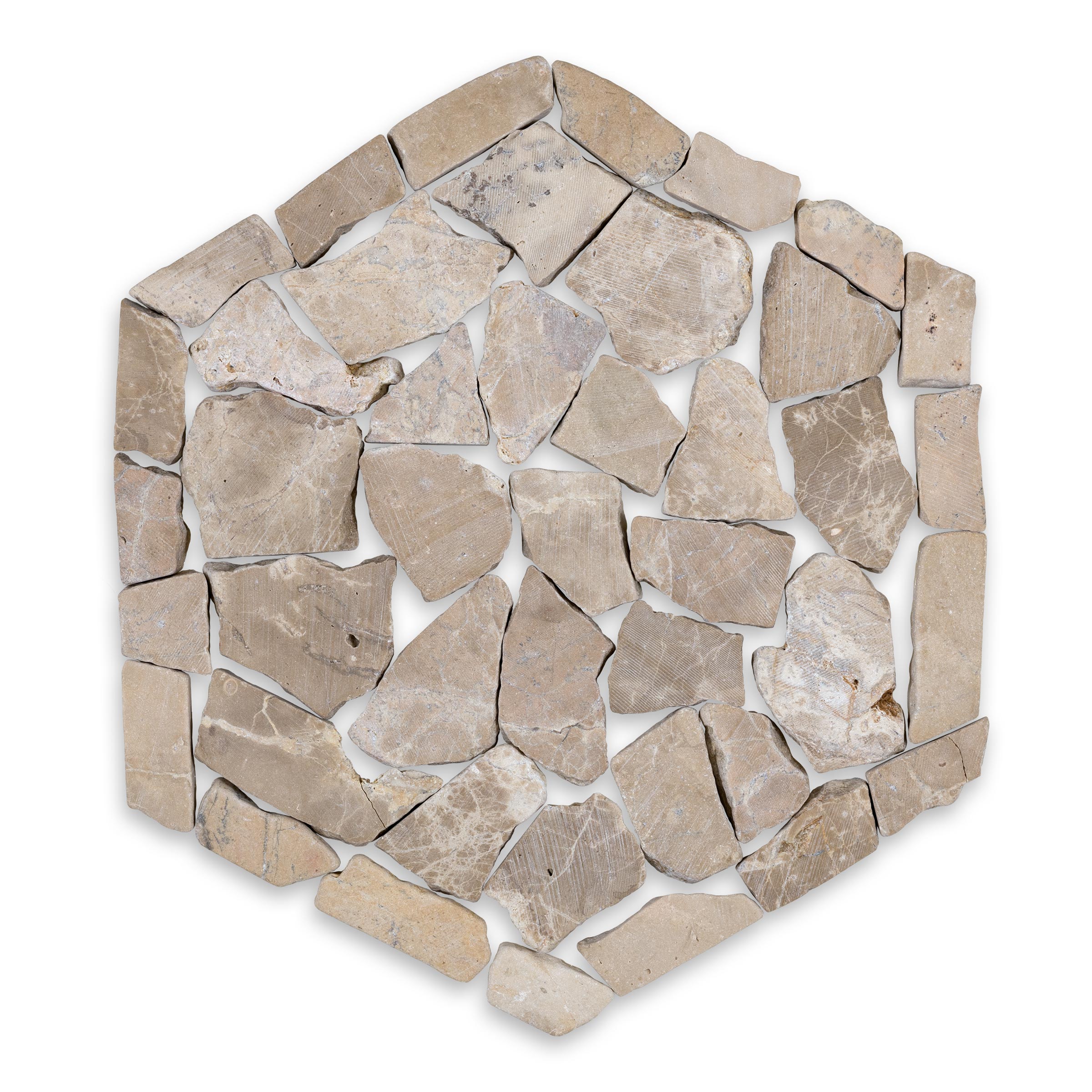 PEBBLES: Desert Hexagonal Mosaic (10" | Honed)