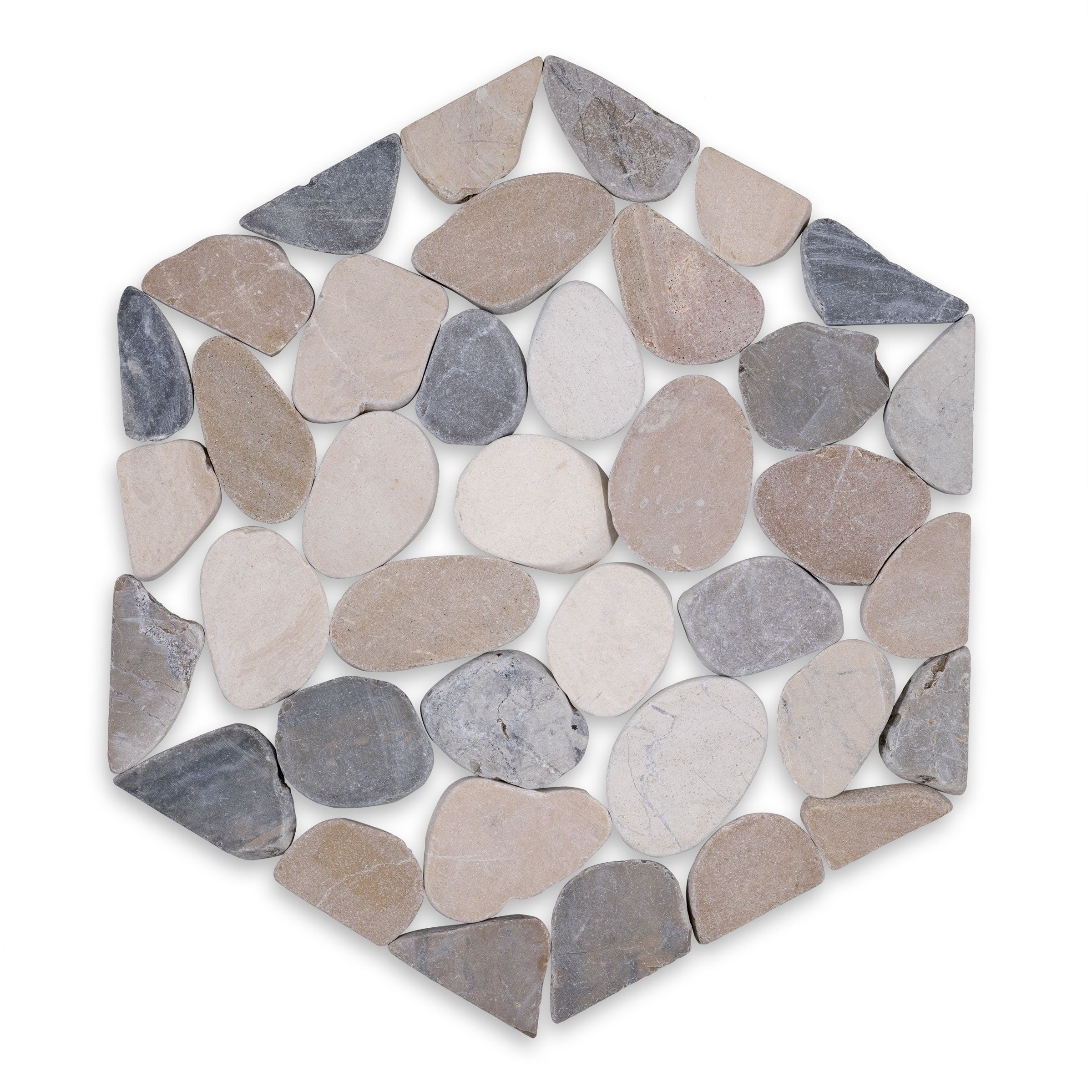 PEBBLES: Drizzle Hexagonal Mosaic (10" | Honed)