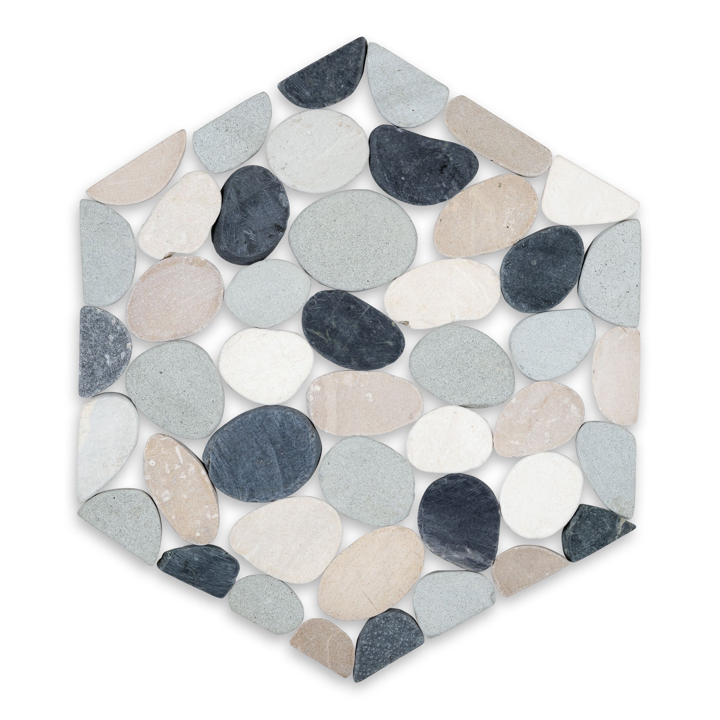 PEBBLES: Juniper Hexagonal Mosaic (10" | Honed)