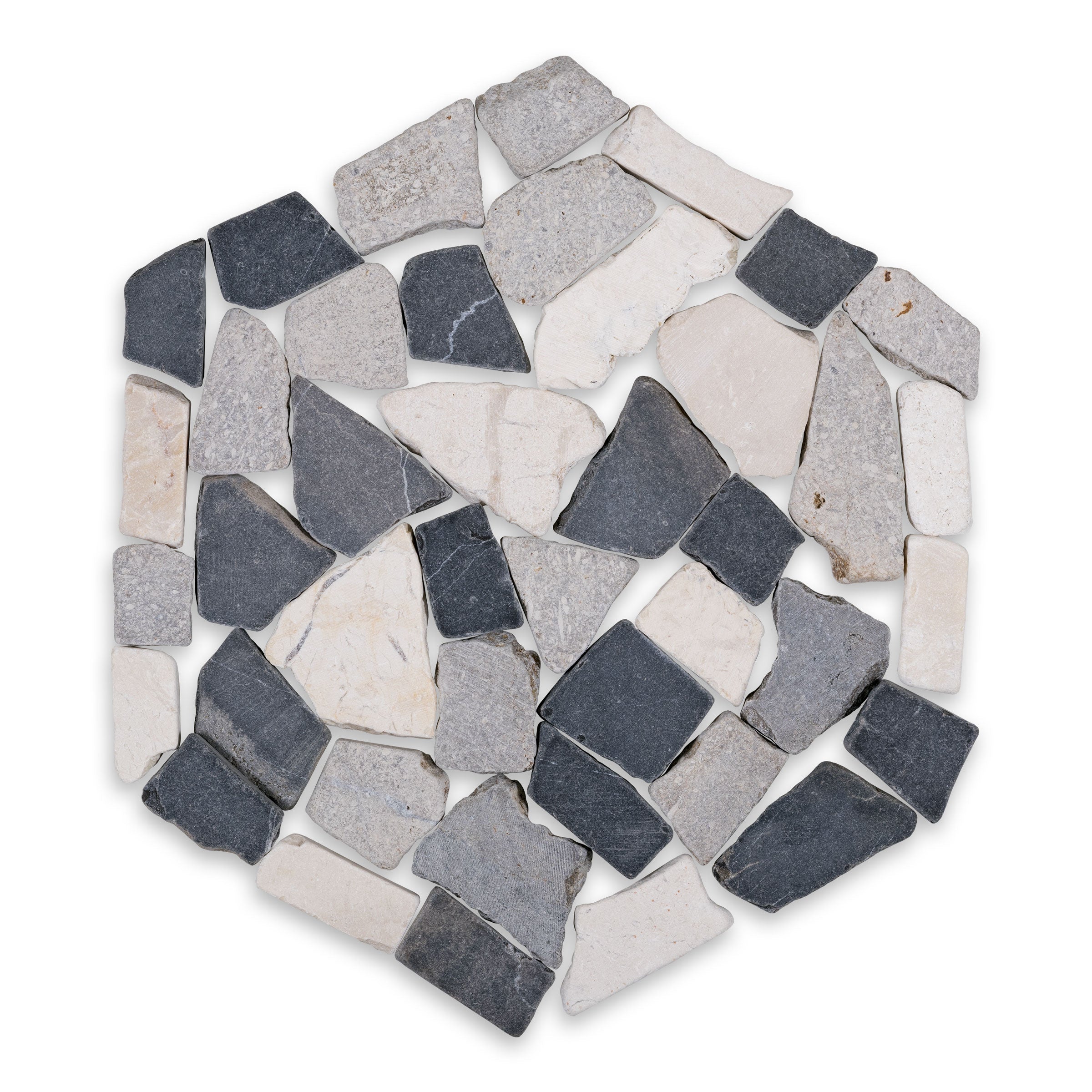 PEBBLES: Terra Hexagonal Mosaic (10" | Honed)