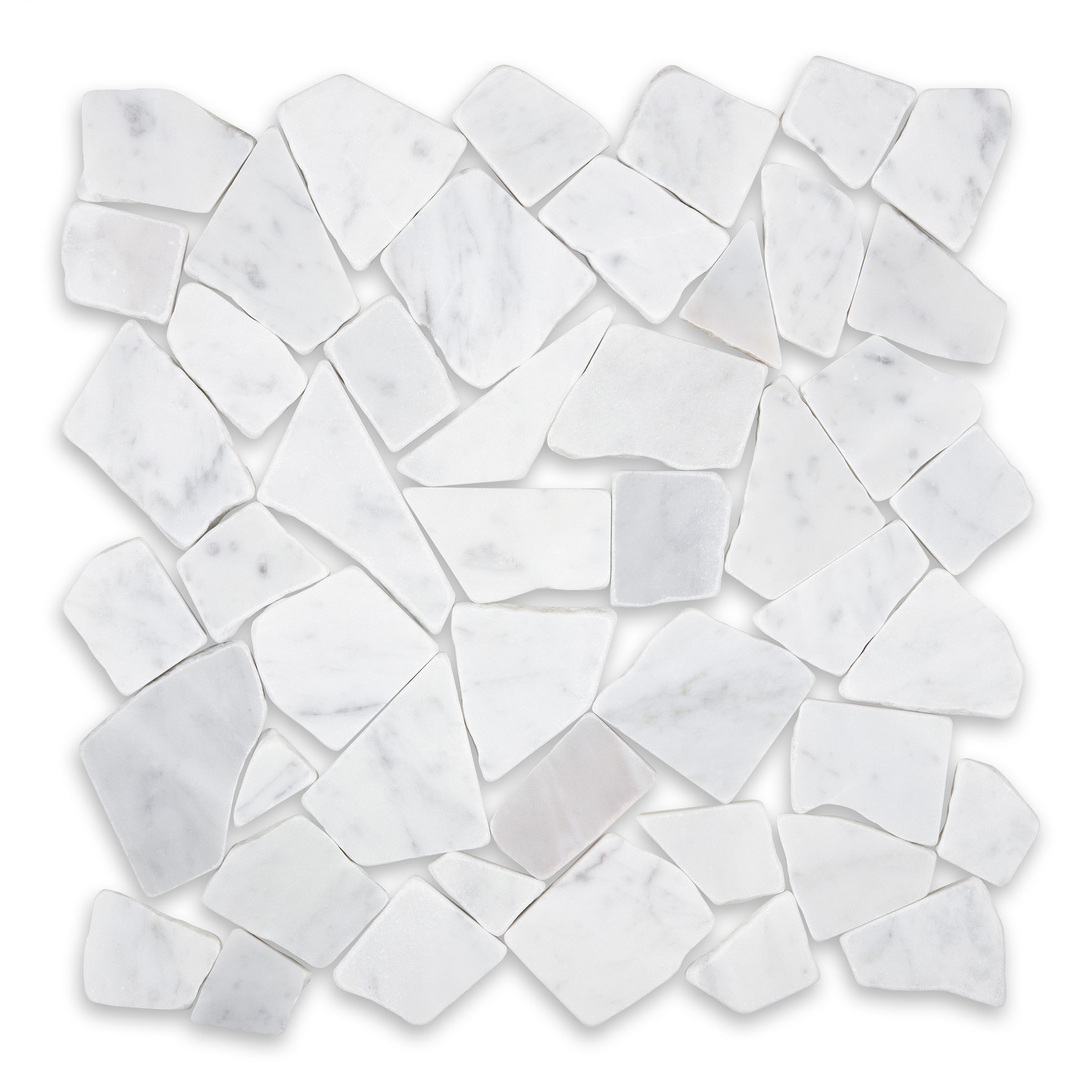 PEBBLES: Snowflake Natural Shapes Mosaic (12"x12"x3/8" | Honed)