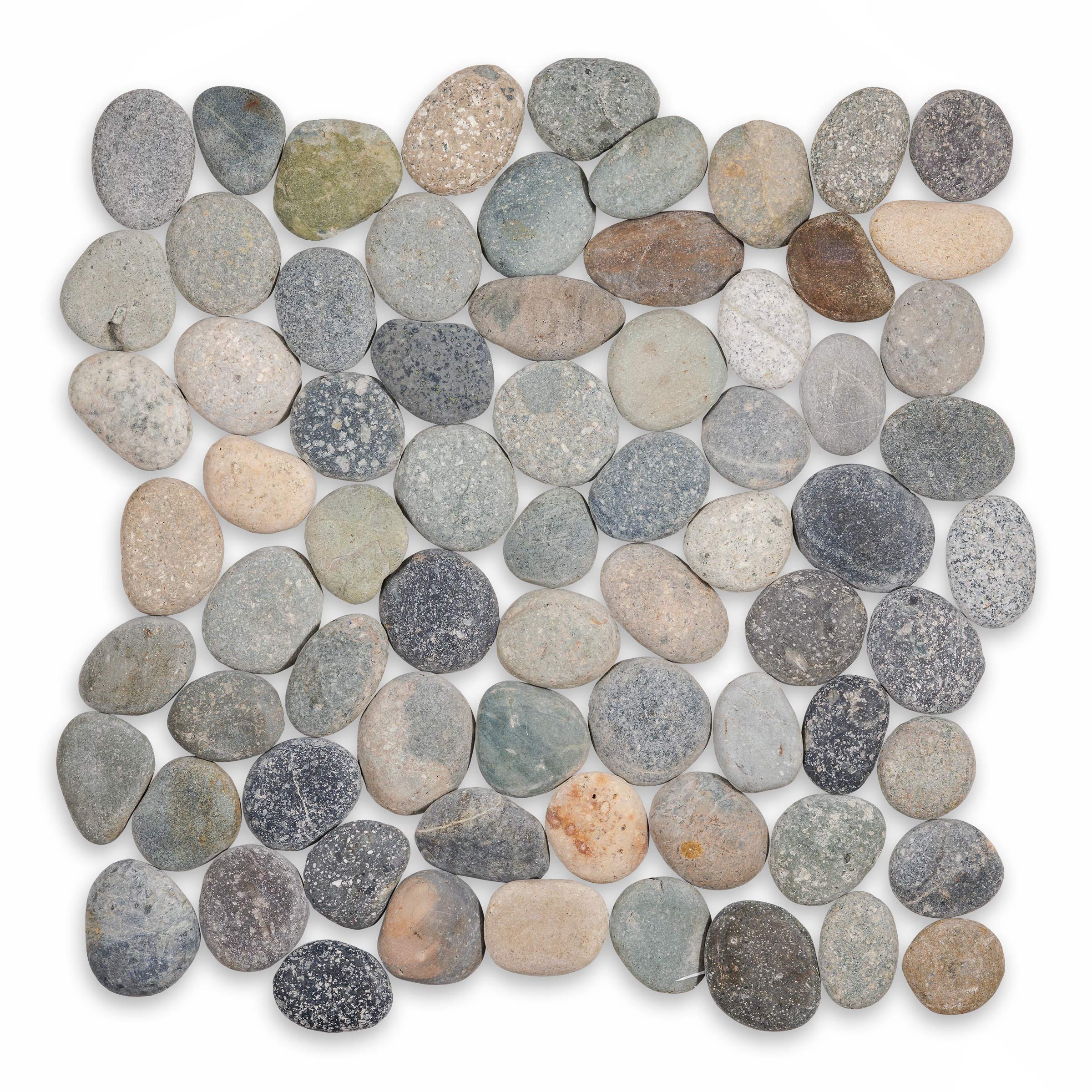 PEBBLES: Banyu Round Pebbles Mosaic (12"x12"x3/8" | Honed)