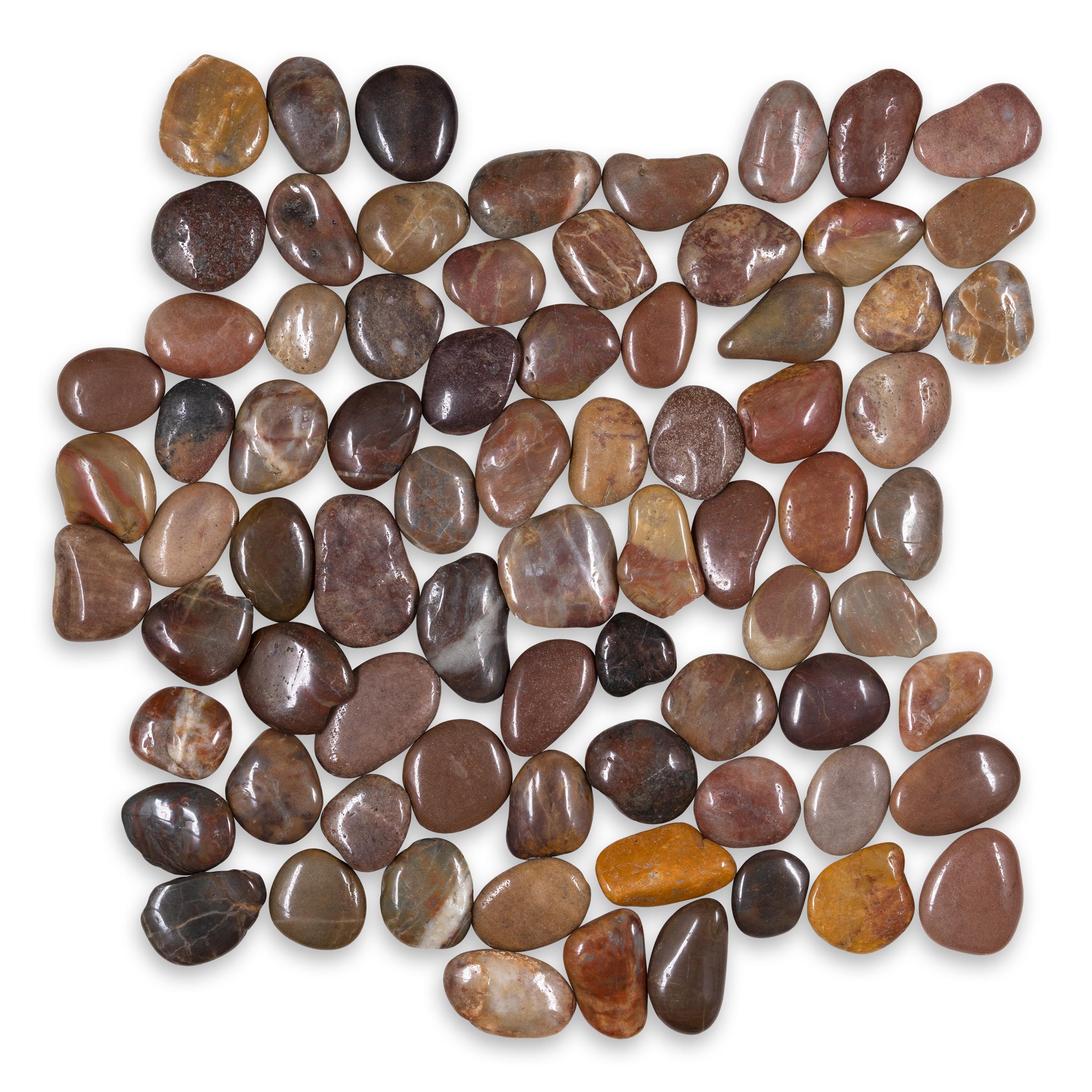 PEBBLES: Garnet Round Pebbles Mosaic (12"x12"x3/8" | Polished)