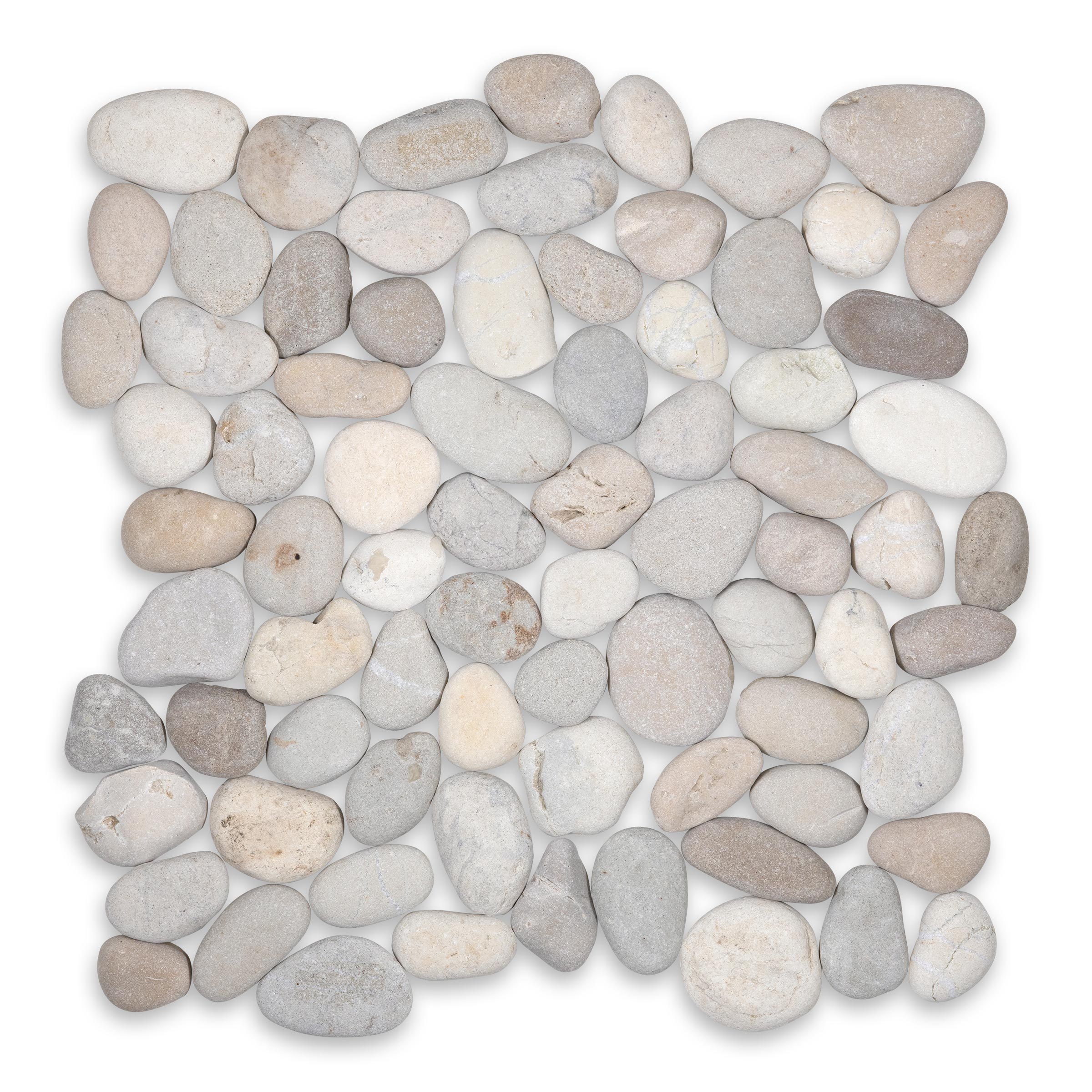 PEBBLES: Shadow Round Pebbles Mosaic (12"x12"x3/8" | Honed)