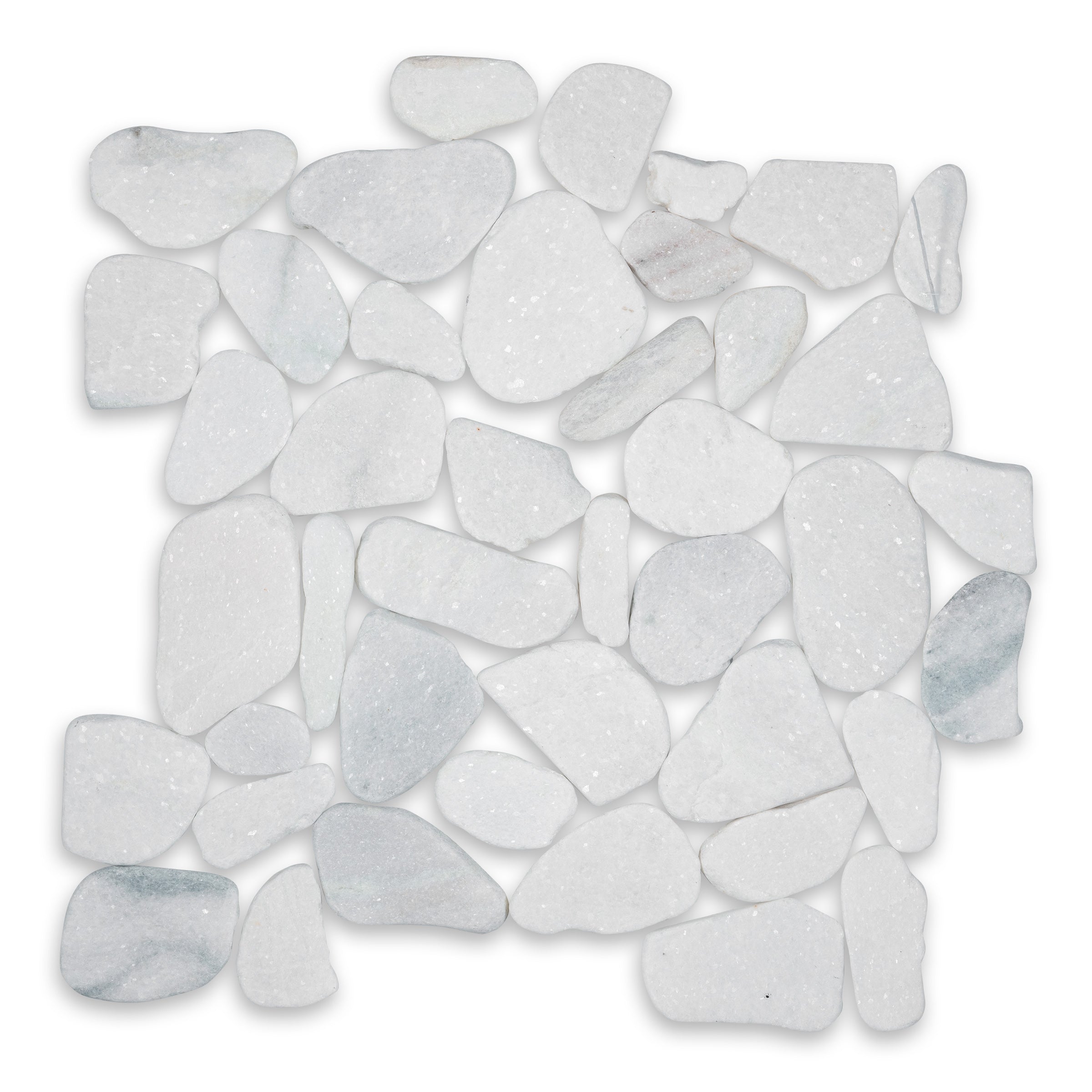 PEBBLES: Snowflake Serenity Pebbles Mosaic (12"x12"x3/8" | Tumbled)