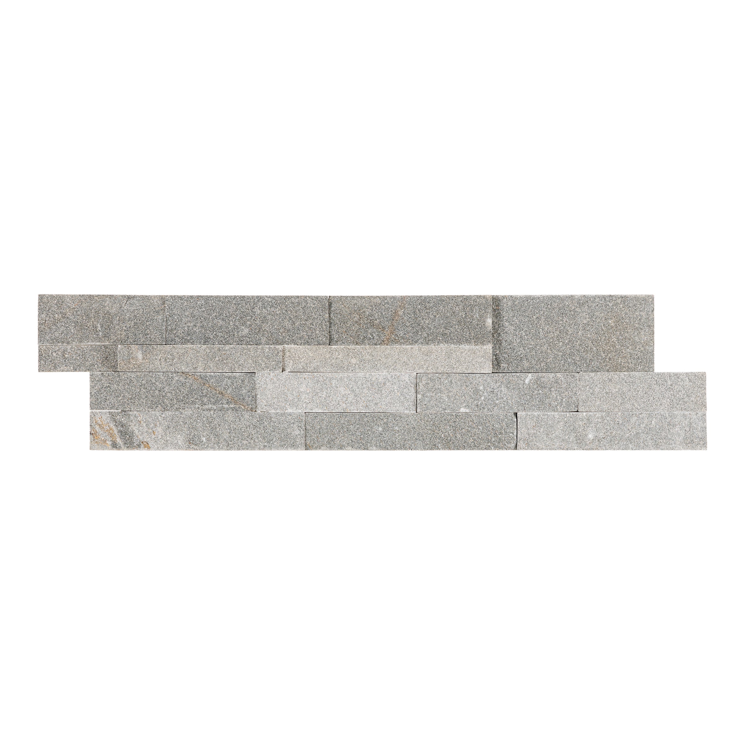 ARGENTO: Quartzite Ledger Stone Flat Wall Panel (6"x24"x1/2"-1 1/8" | Rockface)