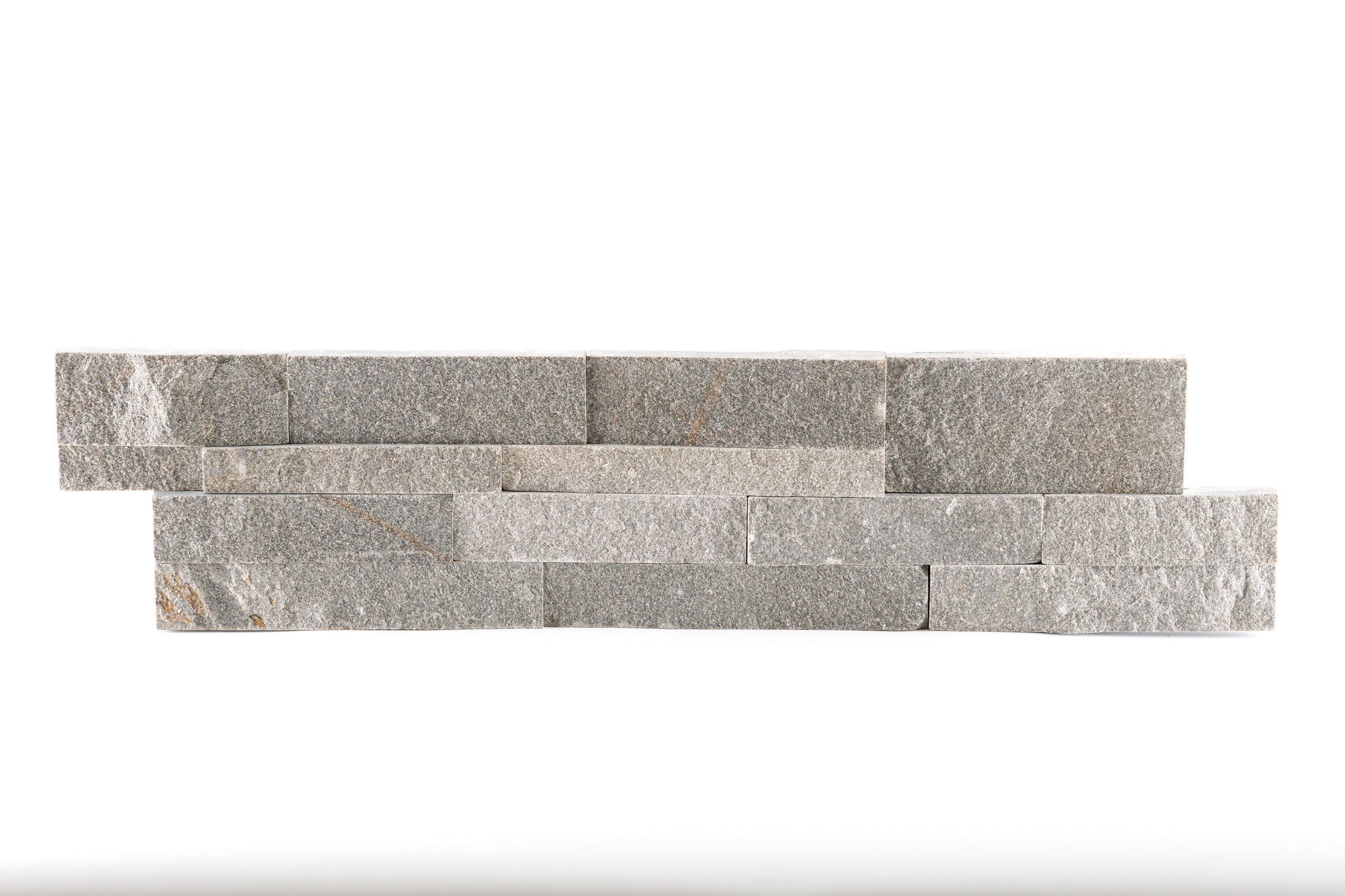 ARGENTO: Quartzite Ledger Stone Flat Wall Panel (6"x24"x1/2"-1 1/8" | Rockface)