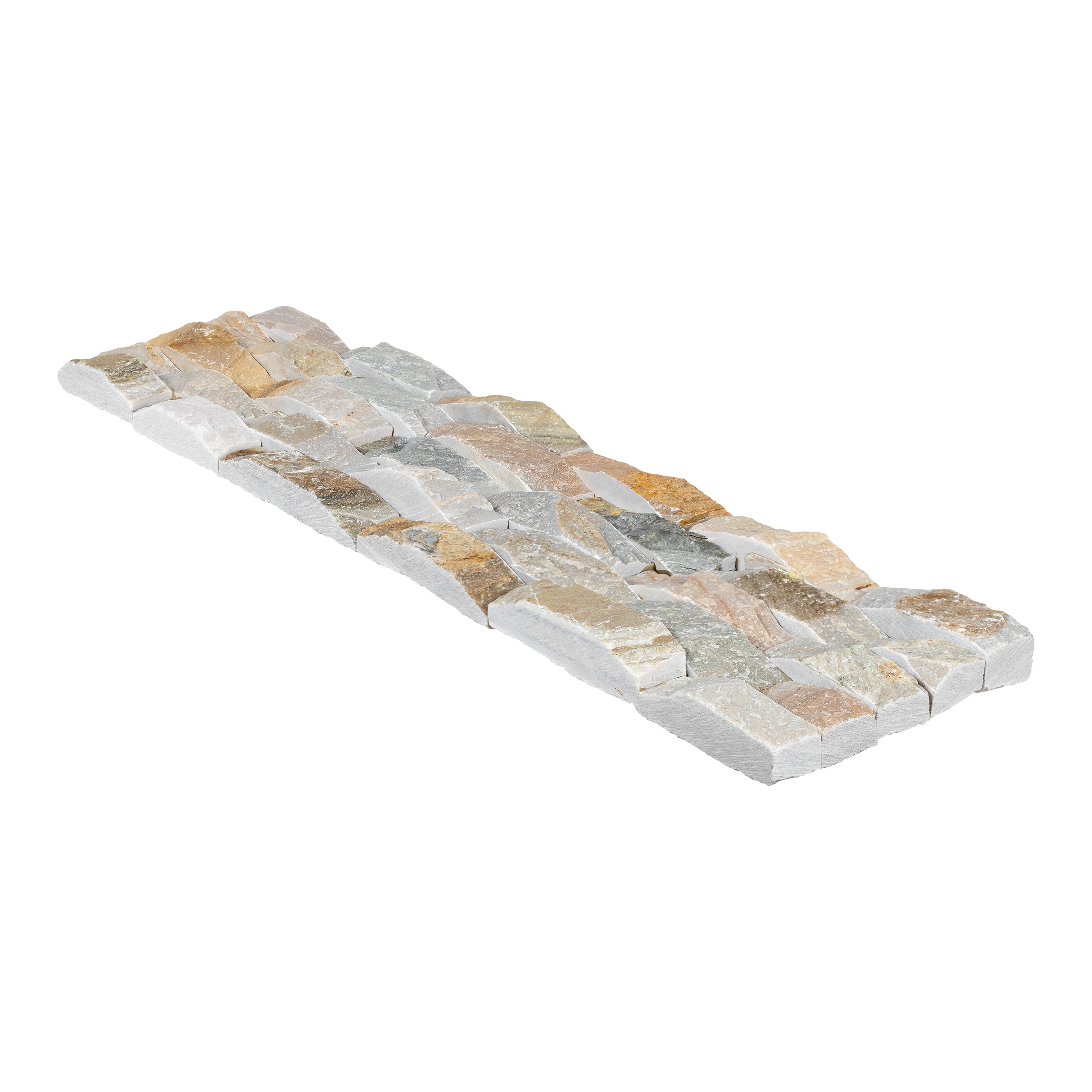 DESERT GOLD: Quartzite Ledger Stone Flat Wall Panel (6"x24"x3/4"-1 3/8" | Splitface)