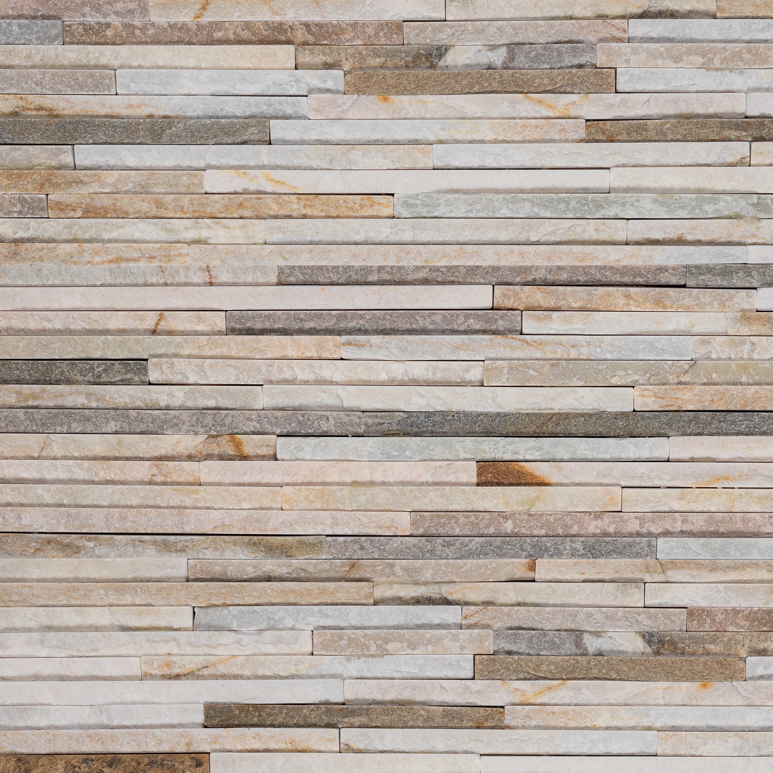 DESERT GOLD: Quartzite Ledger Stone Flat Wall Panel (6"x24"x1/2"-3/4" | Splitface)