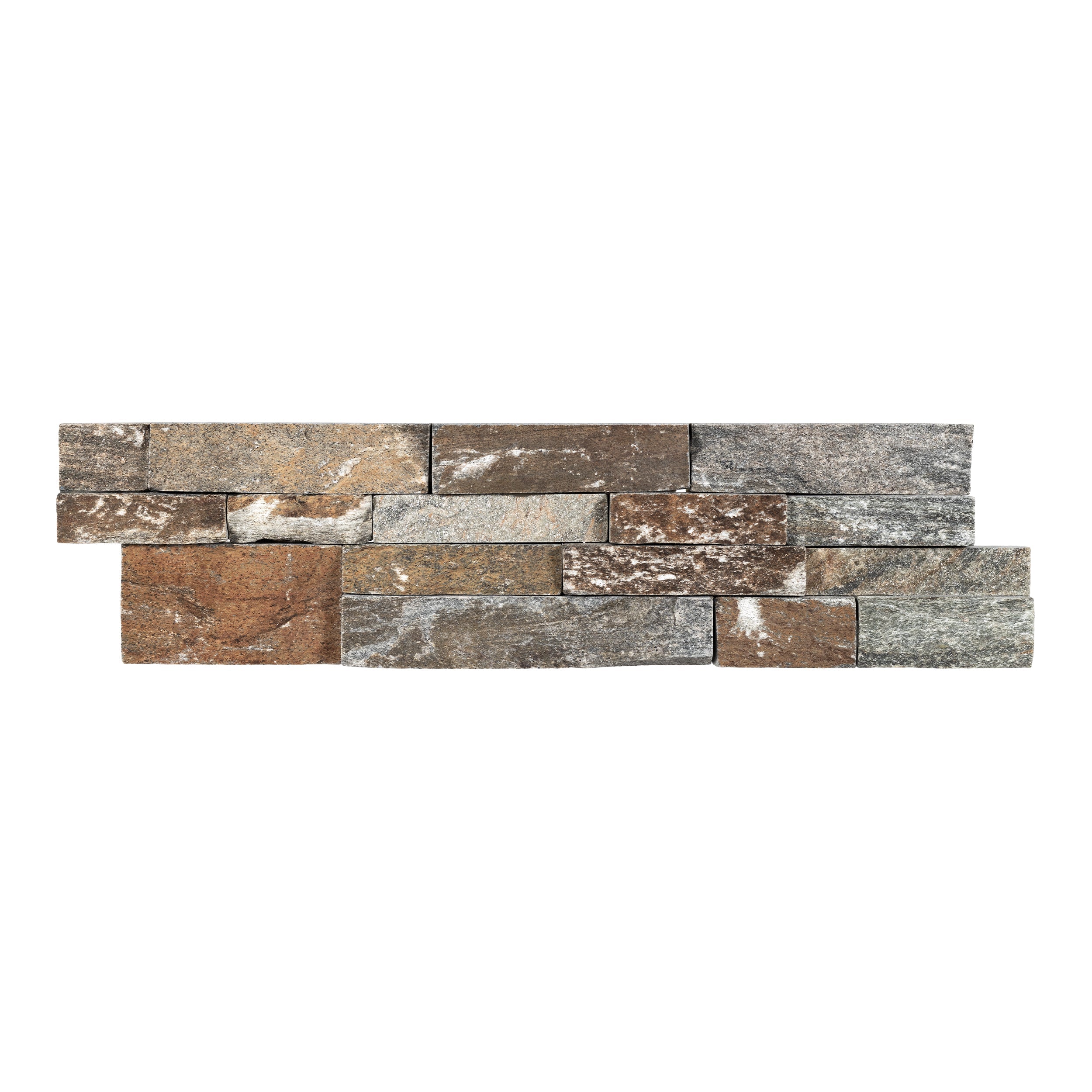 OAK MOUNTAIN: Quartzite Ledger Stone Flat Wall Panel (6"x24"x3/4"-1 3/8" | Rockface)