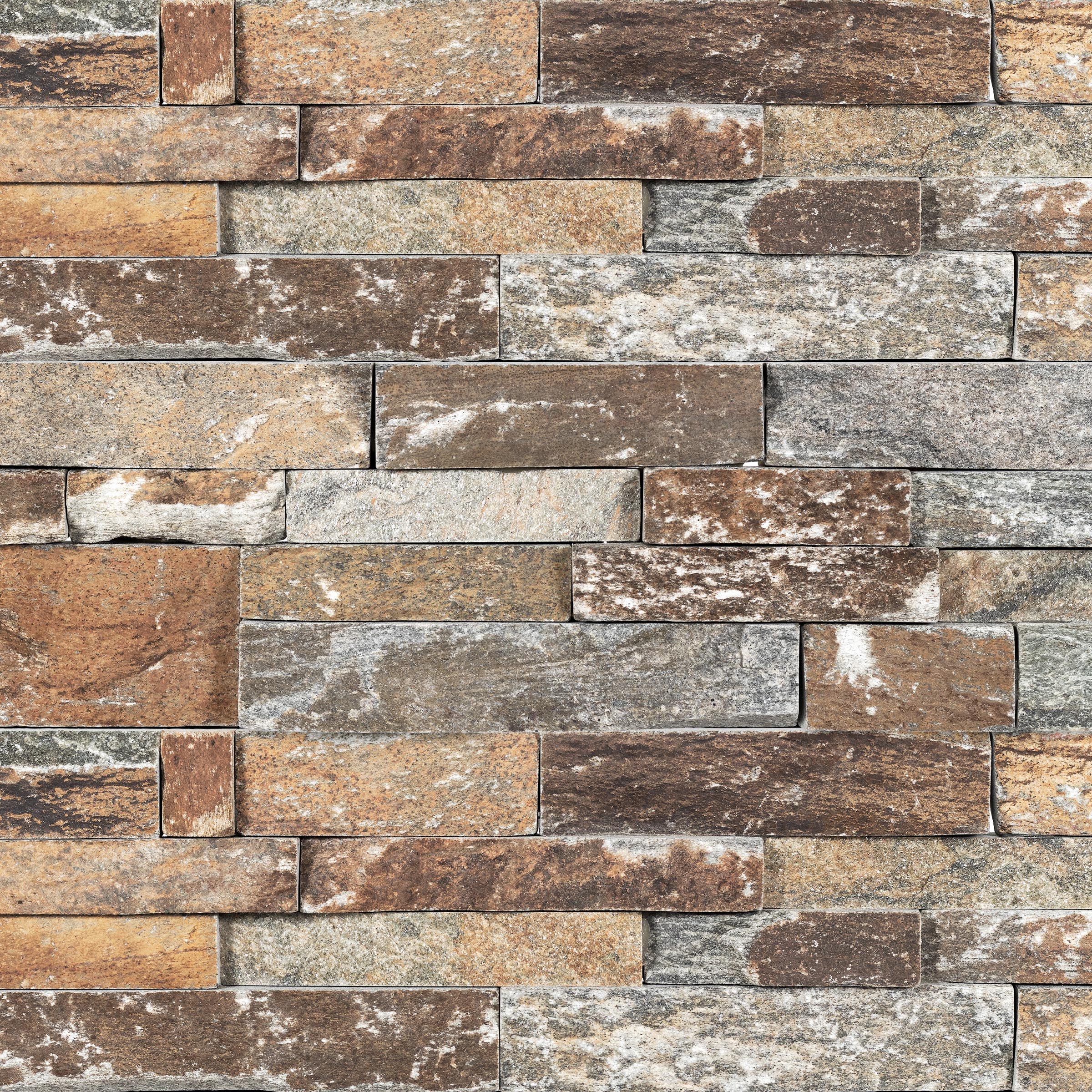 OAK MOUNTAIN: Quartzite Ledger Stone Flat Wall Panel (6"x24"x3/4"-1 3/8" | Rockface)