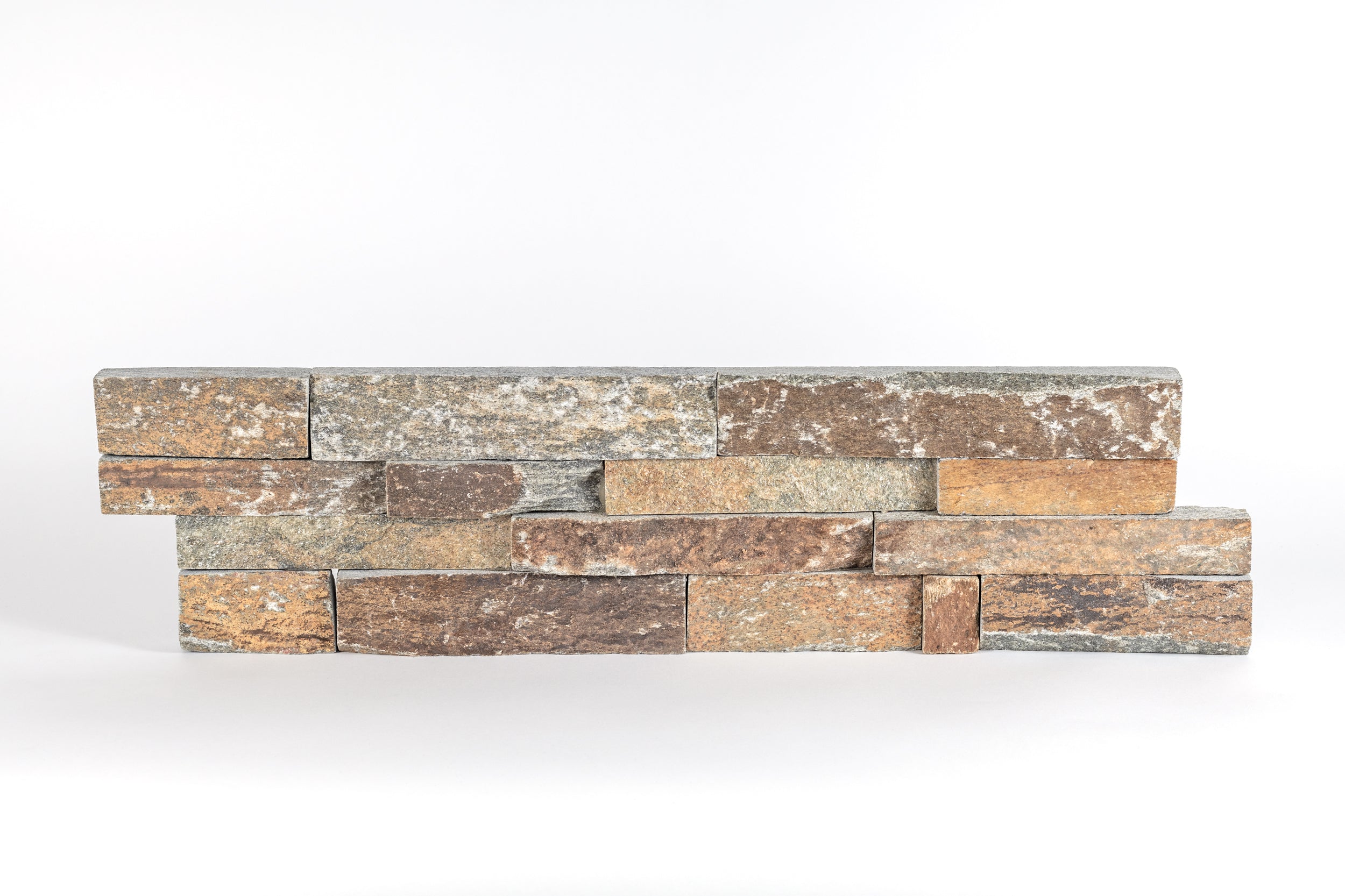 OAK MOUNTAIN: Quartzite Ledger Stone Flat Wall Panel (6"x24"x3/4"-1 3/8" | Rockface)