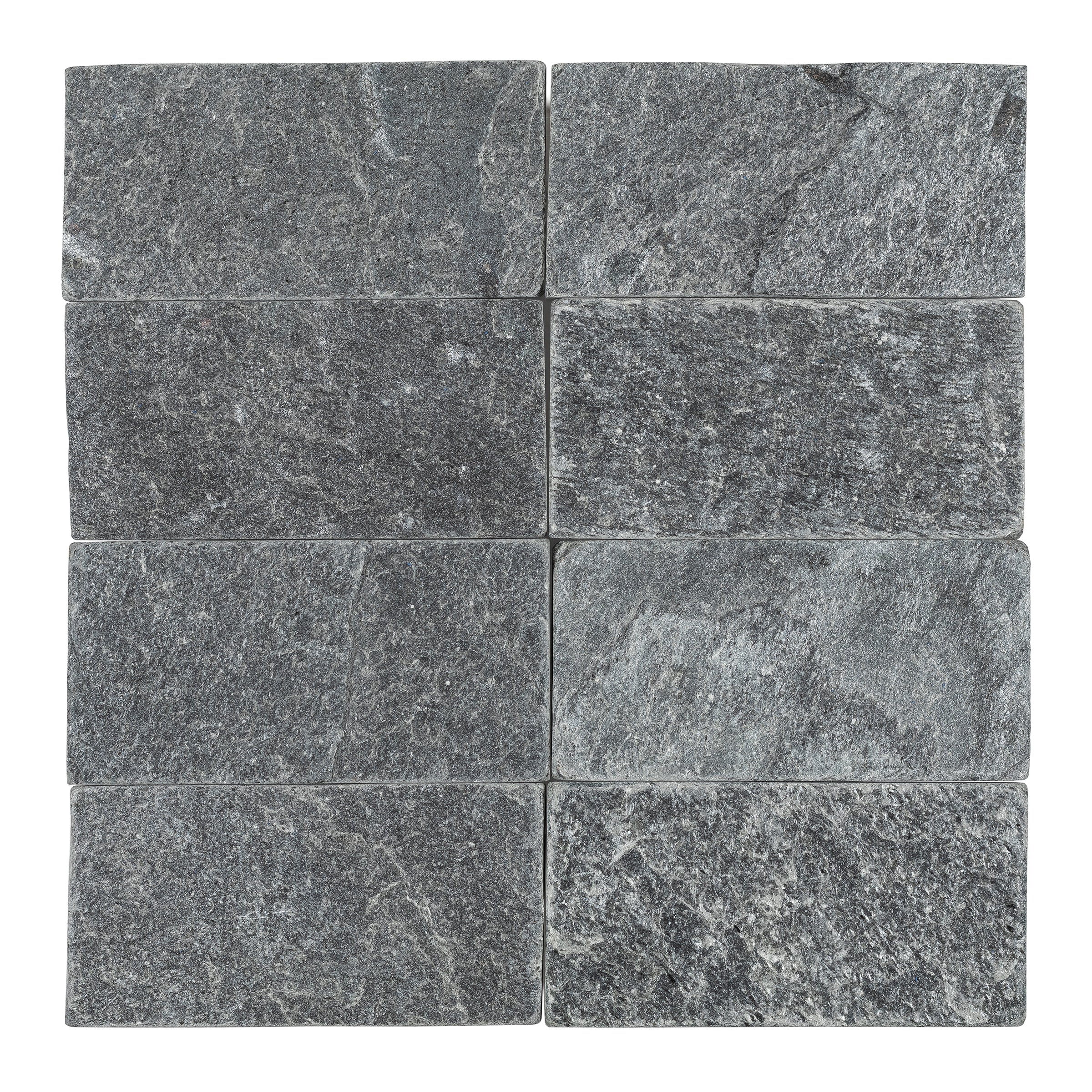 OSTRICH GREY: Quartzite Rectangle Field Tile (3"x6"x3/8" | Tumbled)