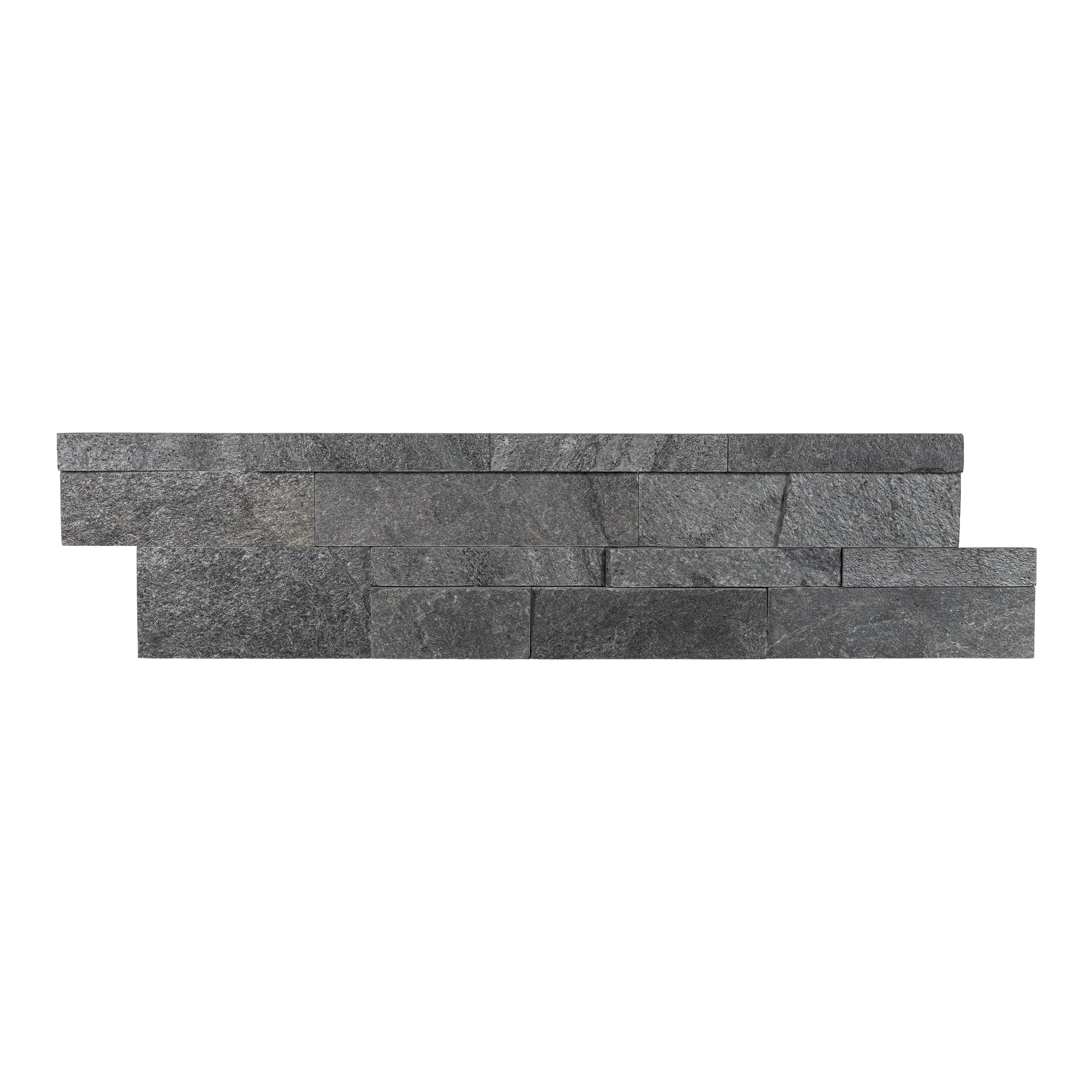 OSTRICH GREY: Quartzite Ledger Stone Flat Wall Panel (6"x24"x3/8"-5/8" | Rockface)