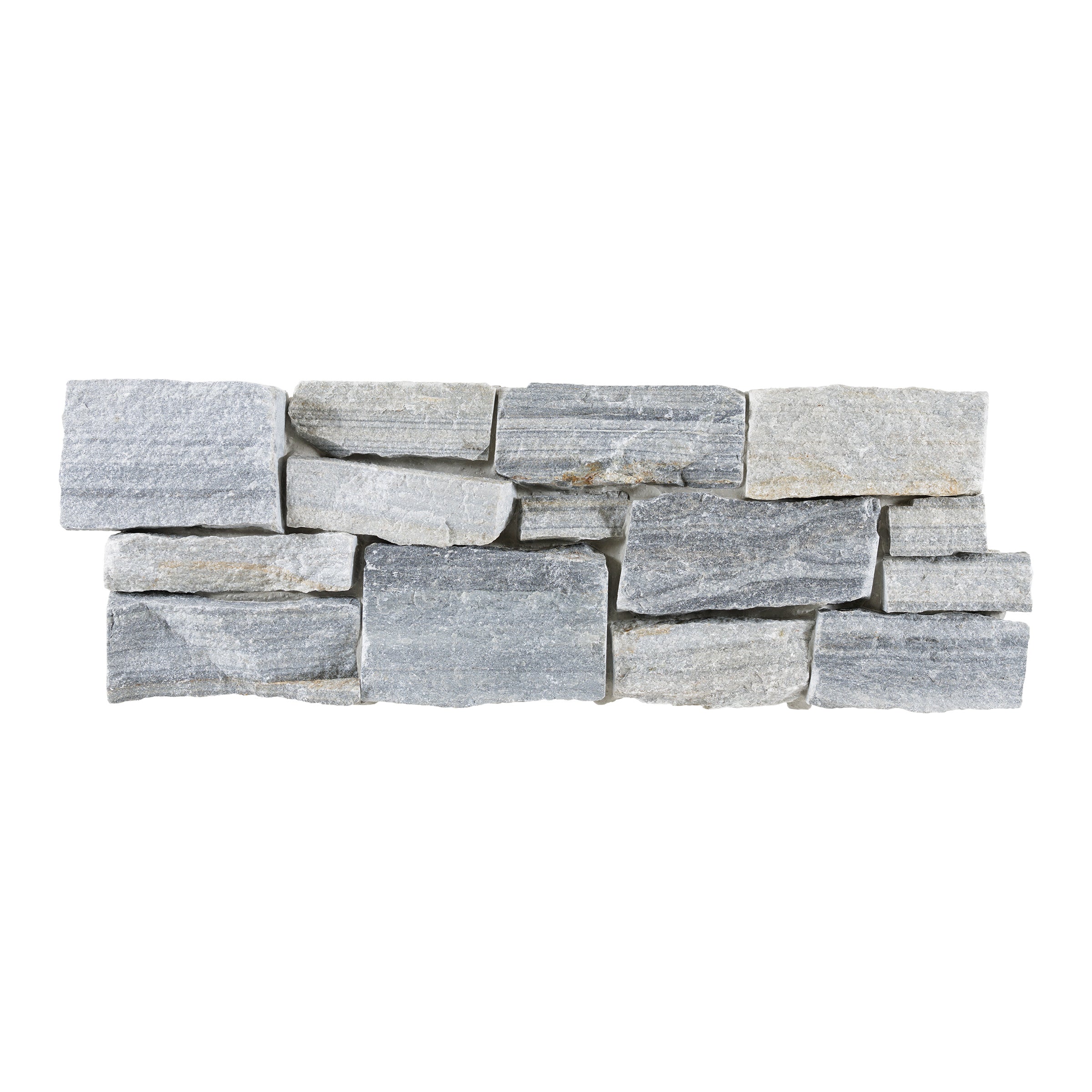 RAINSTORM: Quartzite Ledger Stone Flat Wall Panel (8"x24"x1-1 1/2" | Rockface)