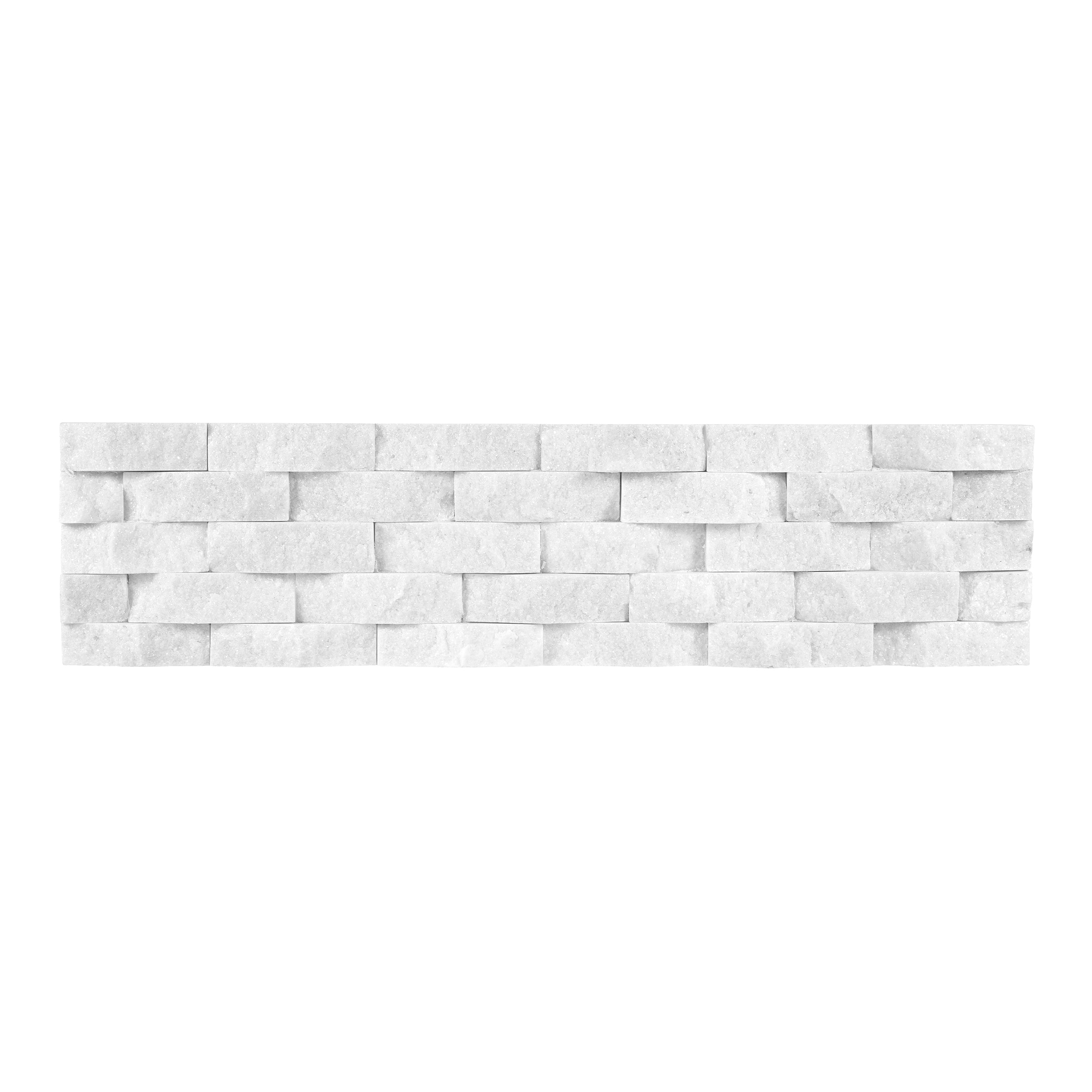 WHITE QUARTZITE: Ledger Stone Flat Wall Panel (6"x24"x3/4"-1 3/8" | Splitface)