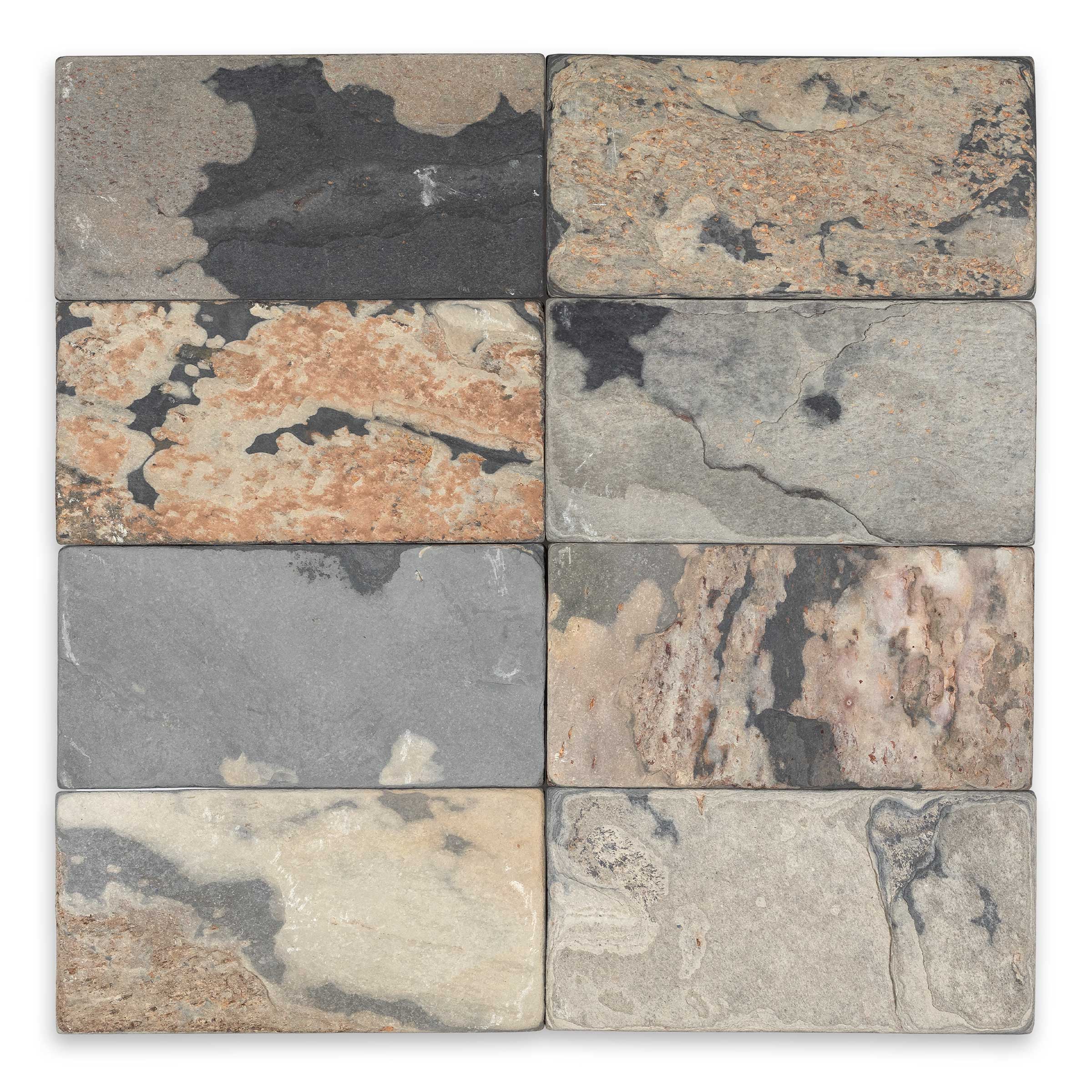 INDIAN AUTUMN: Slate Rectangle Field Tile (3"x6"x3/8" | Tumbled)