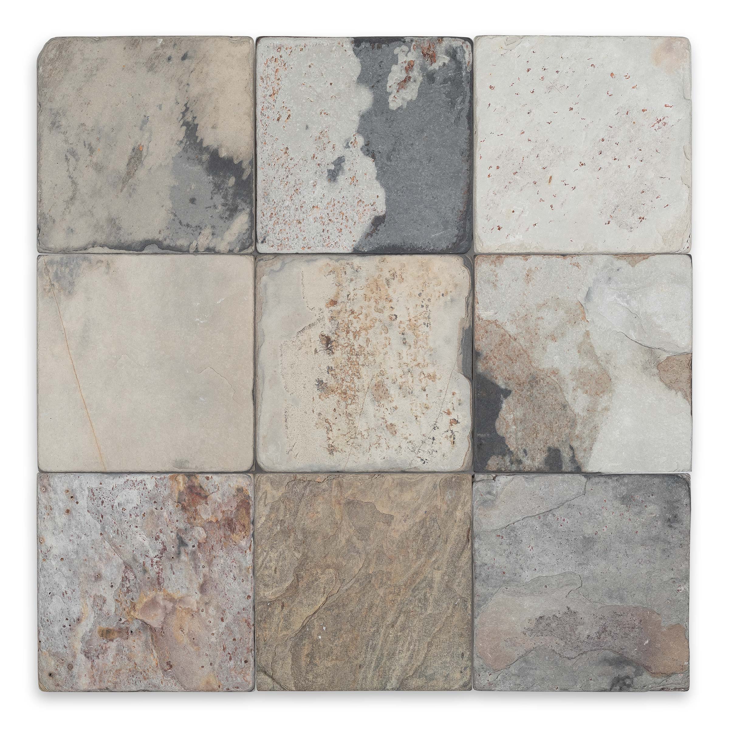 INDIAN AUTUMN: Slate Square Field Tile (4"x4"x3/8" | Tumbled)