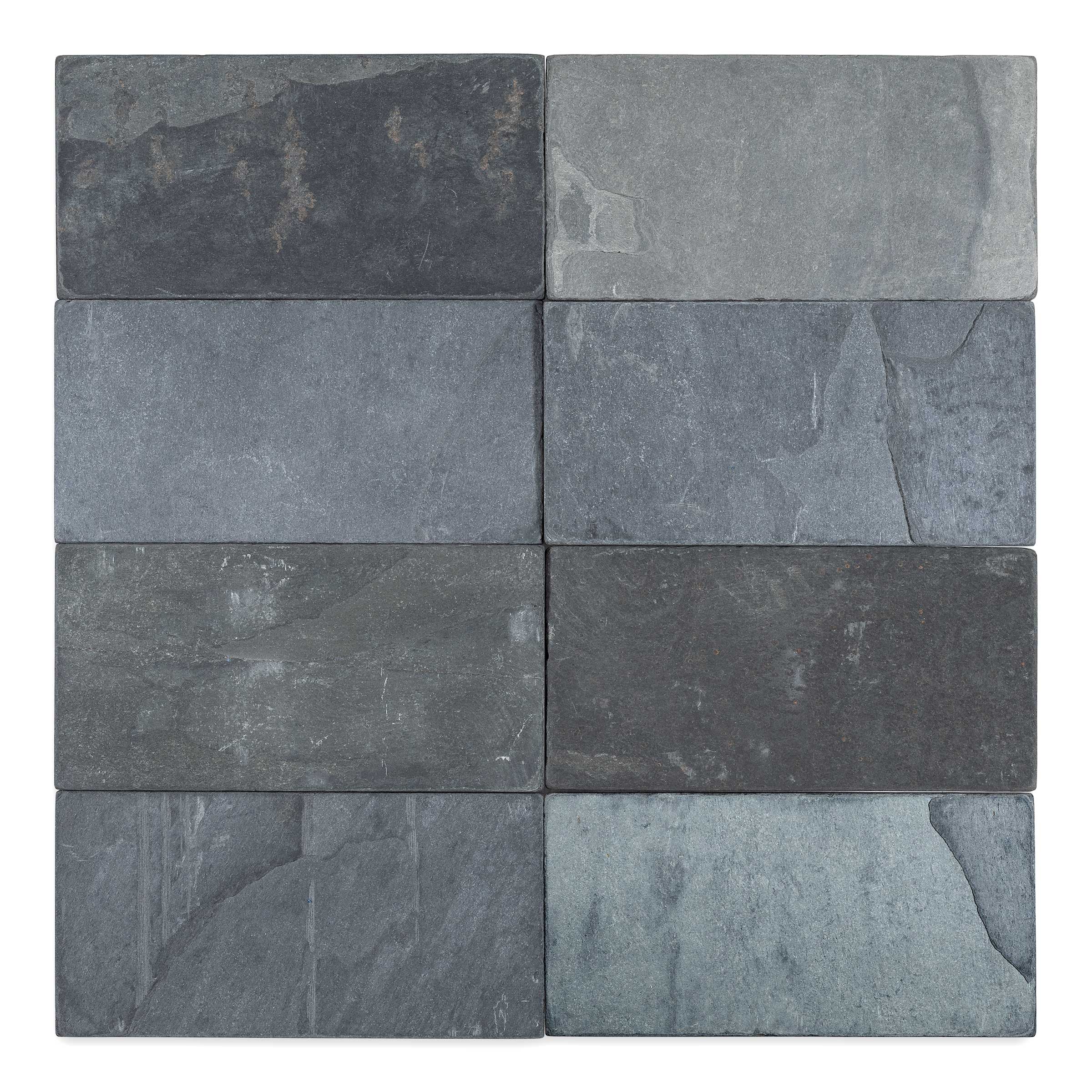 INDIAN BLACK: Slate Rectangle Field Tile (3"x6"x3/8" | Tumbled)