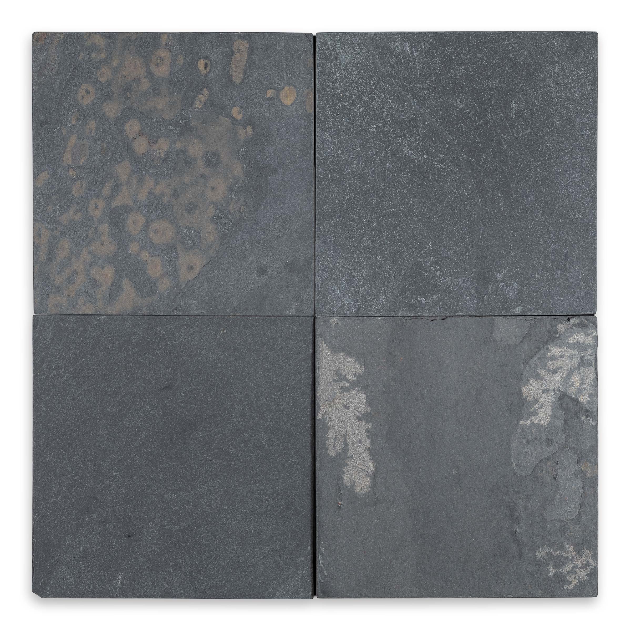 INDIAN BLACK: Slate Square Field Tile (6"x6"x3/8" | Tumbled)