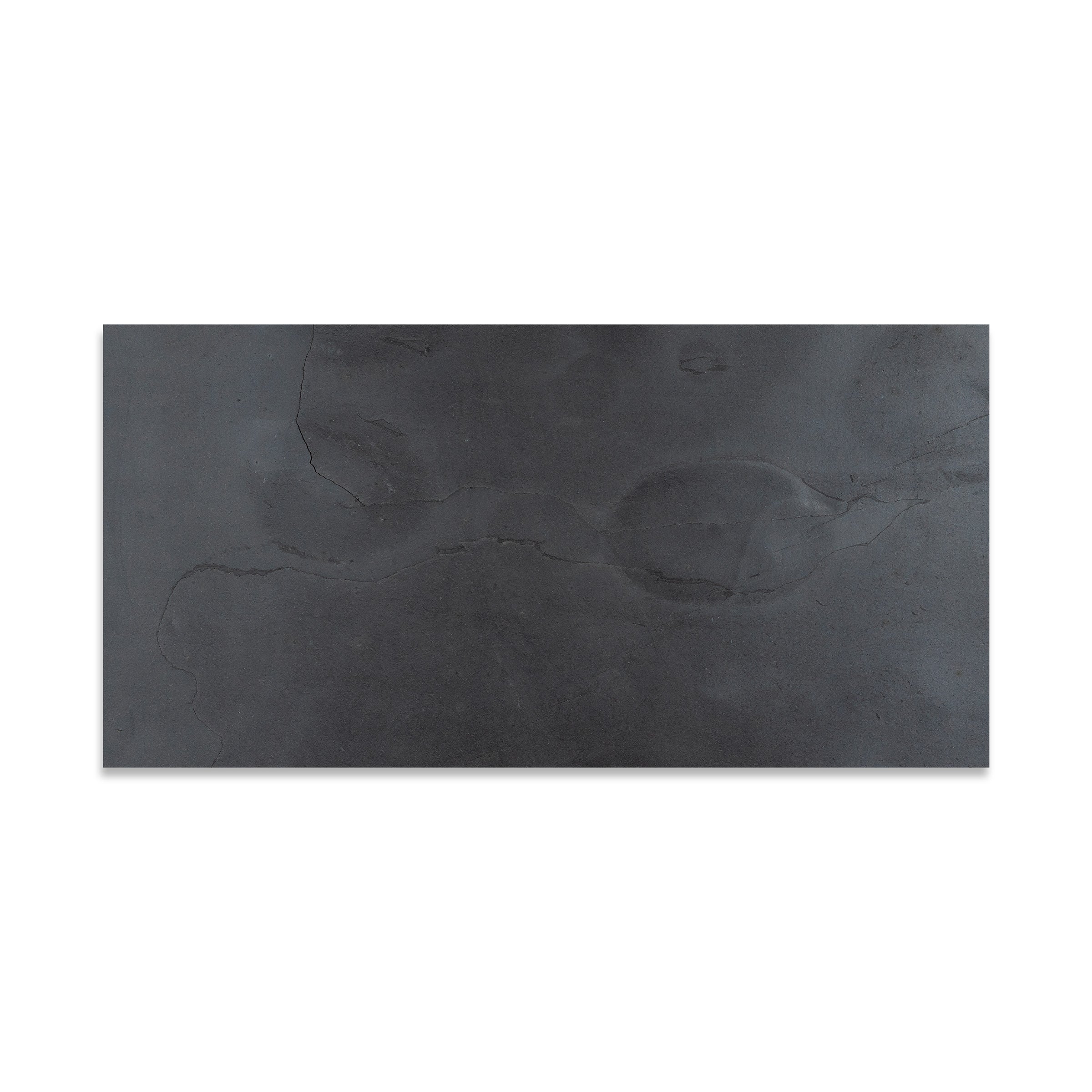 INDIAN BLACK: Slate Rectangle Field Tile (12"x24"x1/2" | Gauged)