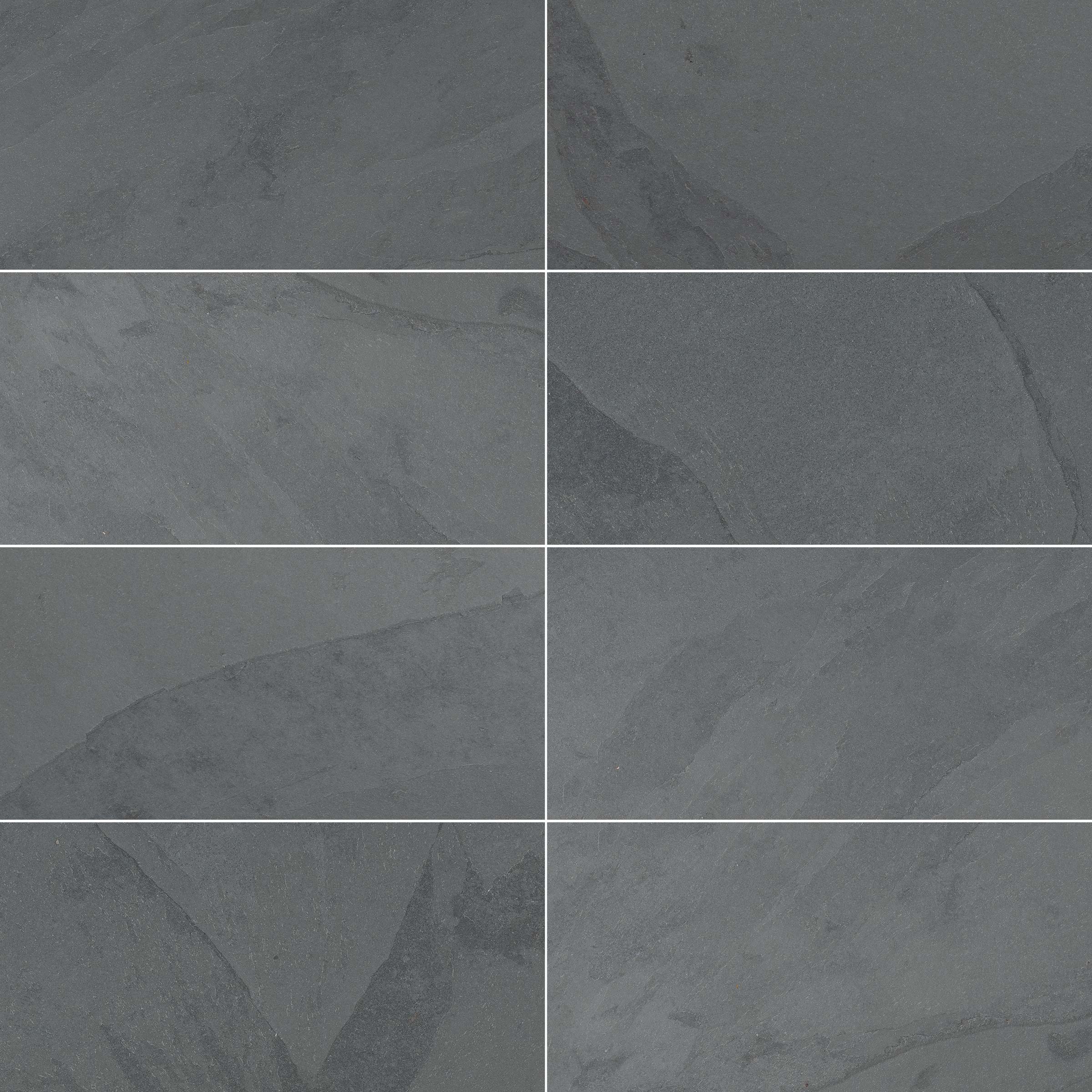 BRAZILIAN GREY: Slate Rectangle Field Tile (12"x24"x5/16" | Gauged)