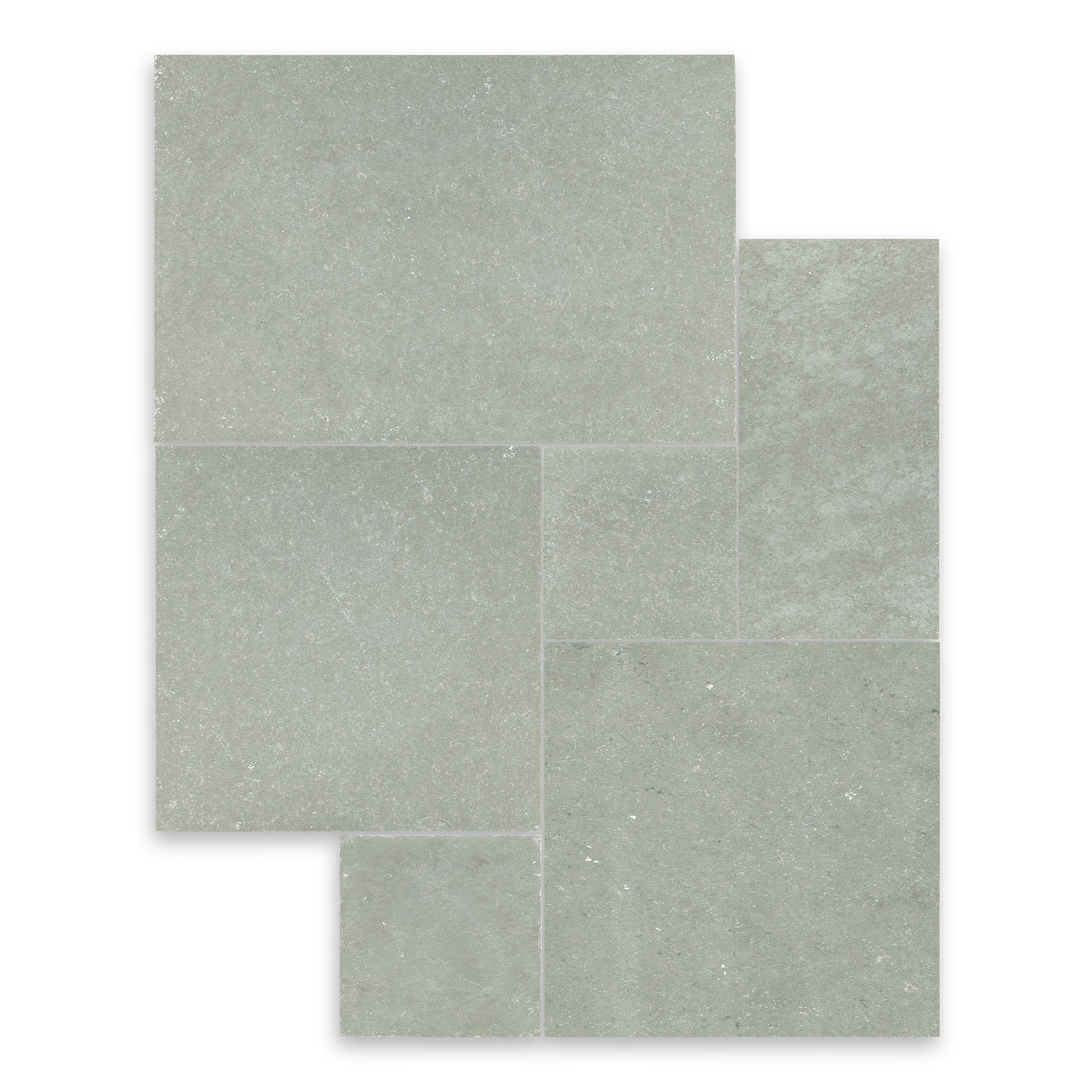 INDIAN BLUESTONE: Slate Versailles Paving Tile Pattern (8 SQFT | Gauged)