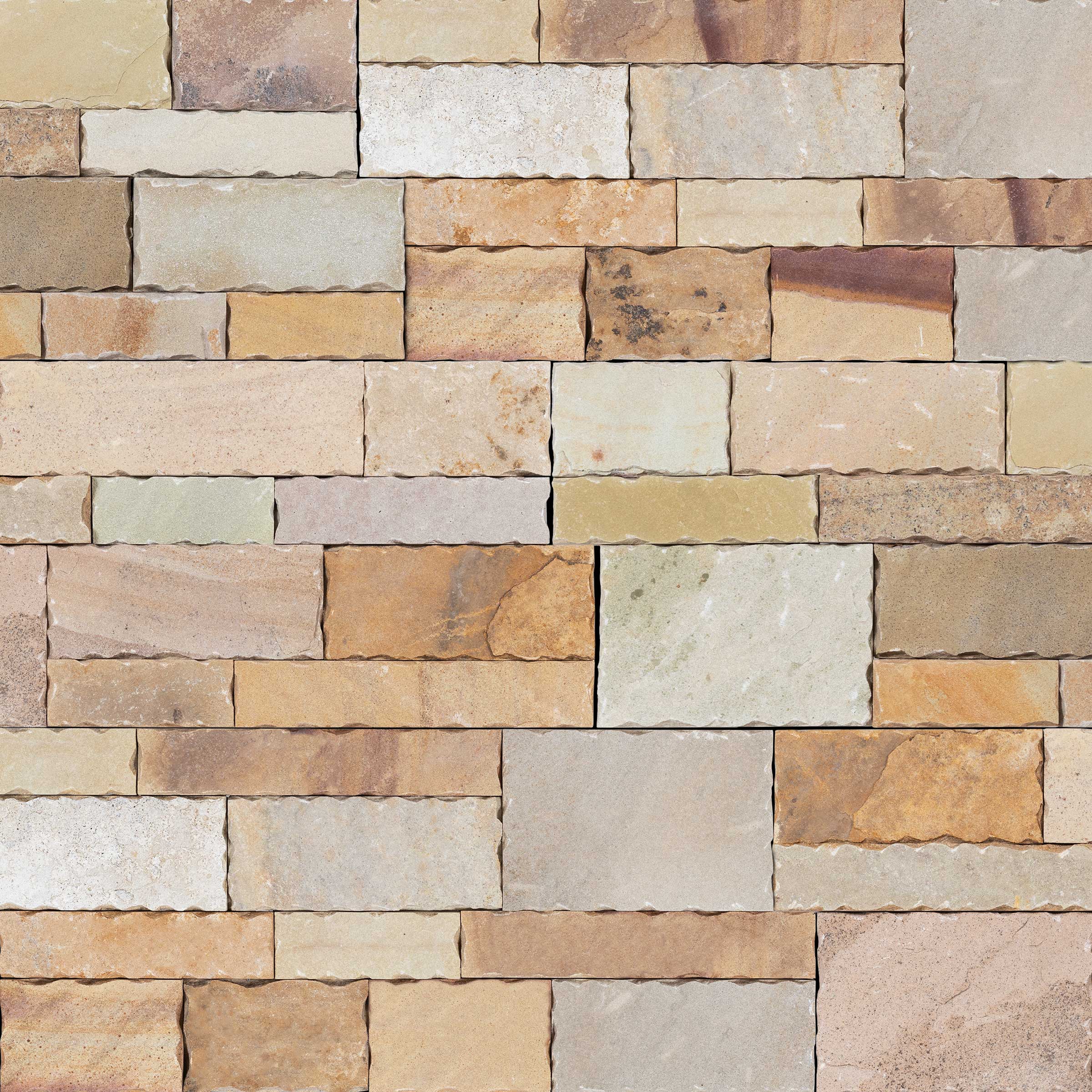 FOSSIL: Sandstone Ledger Stone Flat Wall Panel (8"x18"x7/8-1 1/4" | Rockface)