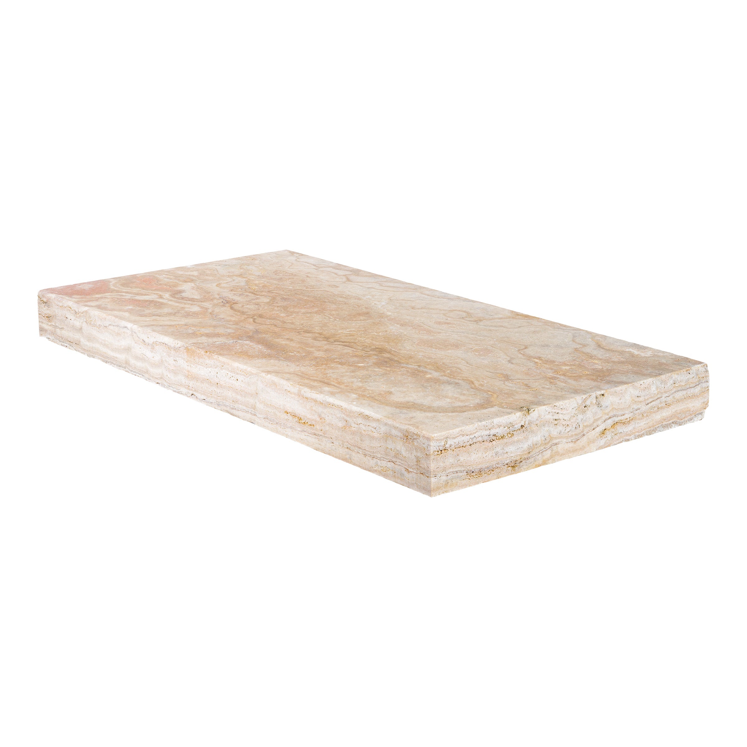 AUTUMN LEAVES: Travertine Single Modern 24 Wall Cap Paving Accessory (12"x24"x2" | Honed)