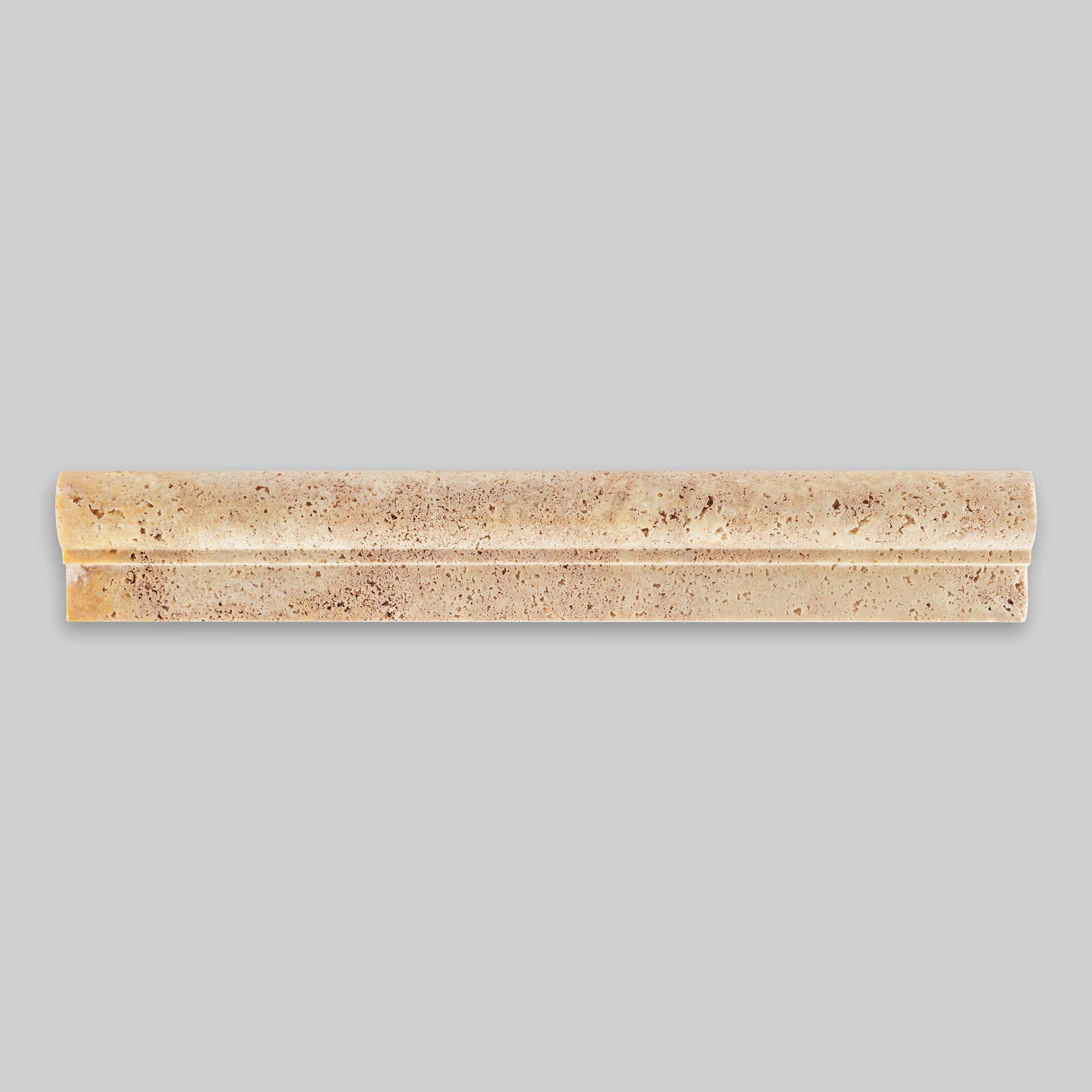 AUTUMN LEAVES: Travertine F1 Chairrail Tile Accessory (2"x12"x1" | Honed)