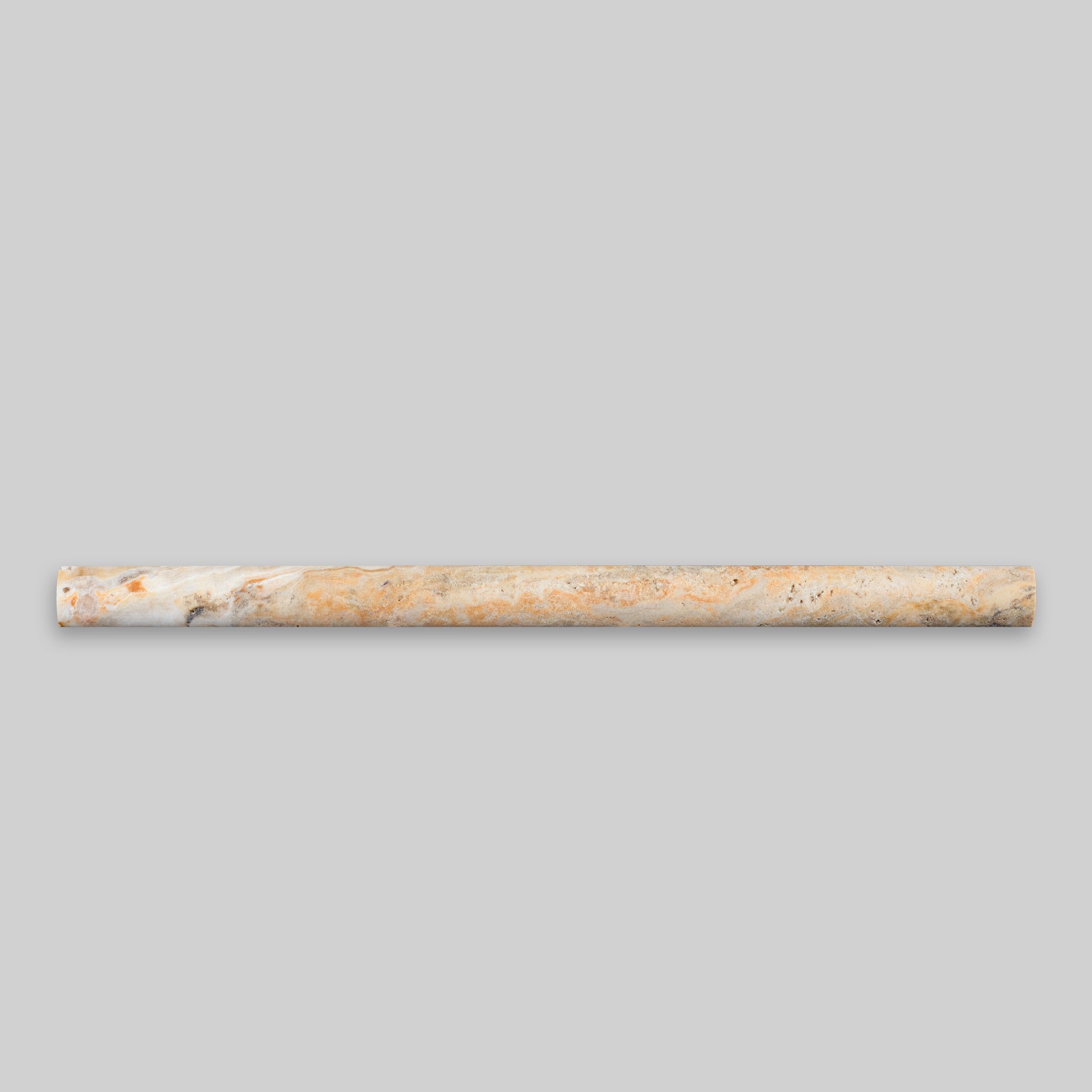 AUTUMN LEAVES: Travertine Standard Pensil Liner Tile Accessory (3/4"x12"x3/4" | Honed)