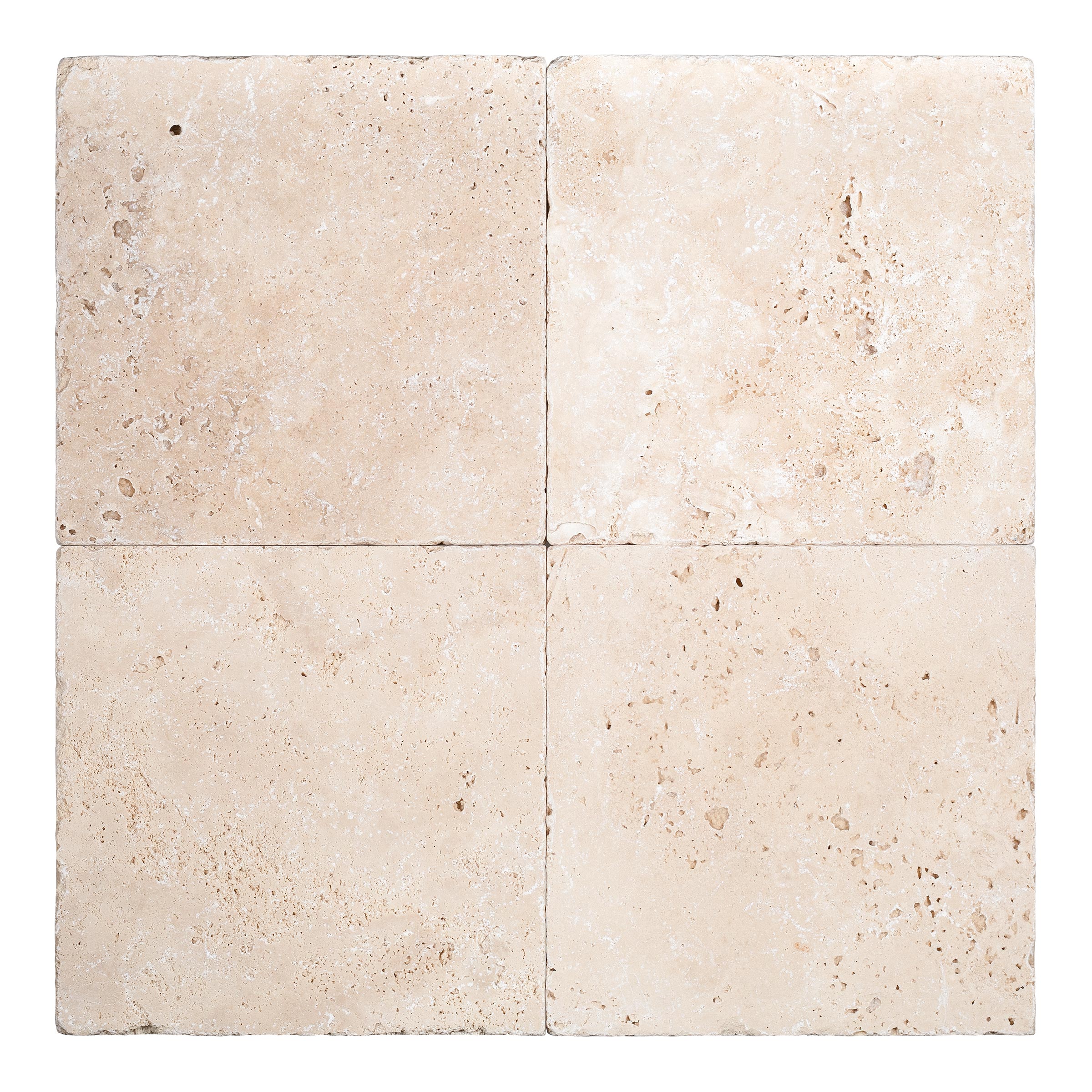 IVORY PREMIUM: Travertine Square Field Tile (6"x6"x3/8" | Filled, Honed)