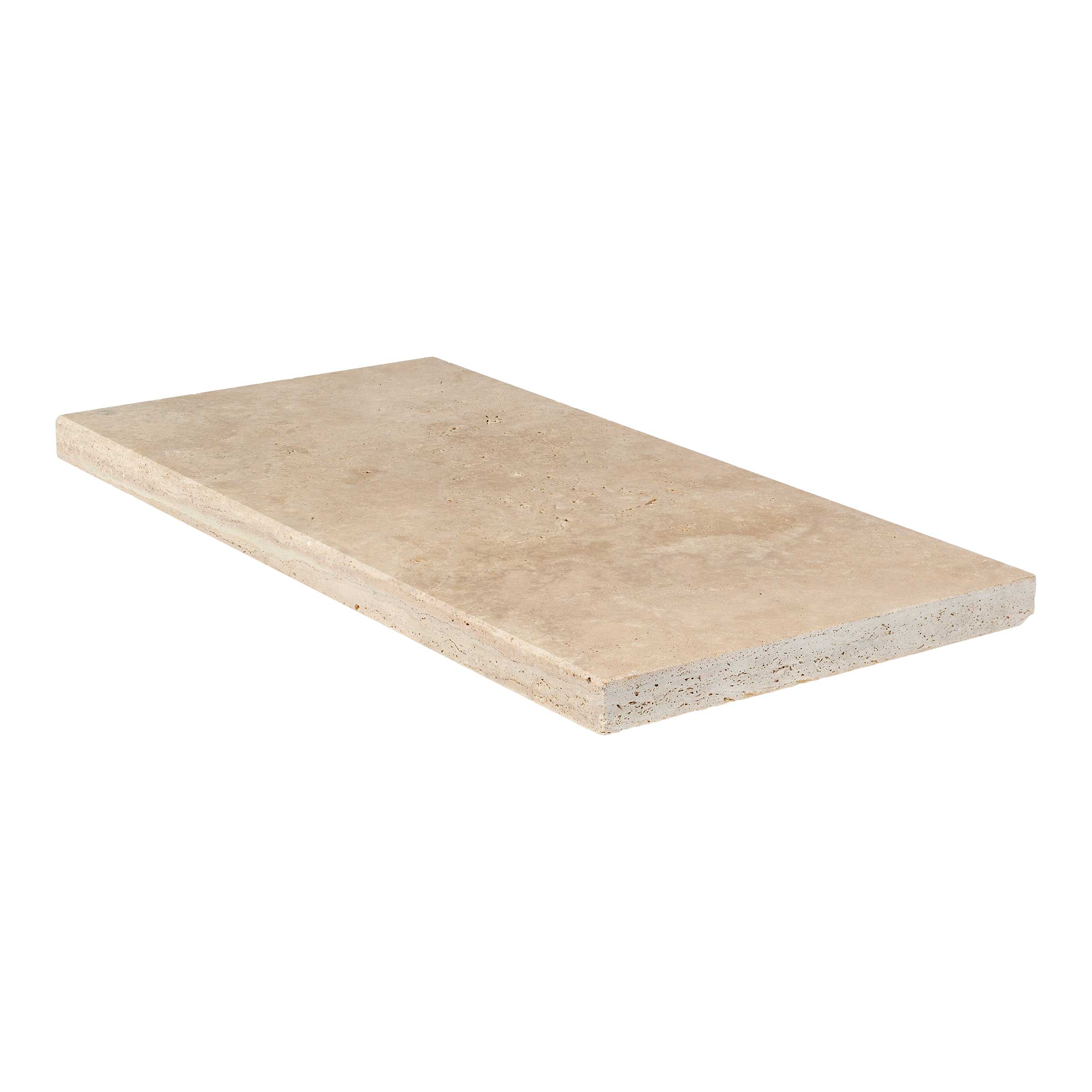 IVORY PREMIUM: Travertine Single Modern 24 Pool Coping Paving Accessory (12"x24"x1 3/16" | Honed)