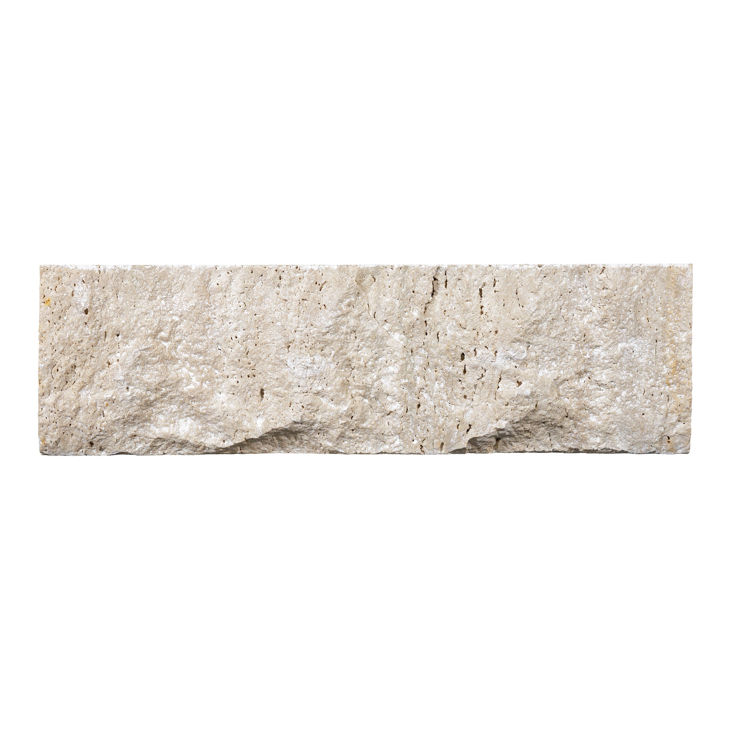 IVORY PREMIUM: Travertine Random Length Wall Veneer Flats Set (4"xRx7/8"- 1 1/4" | Splitface)