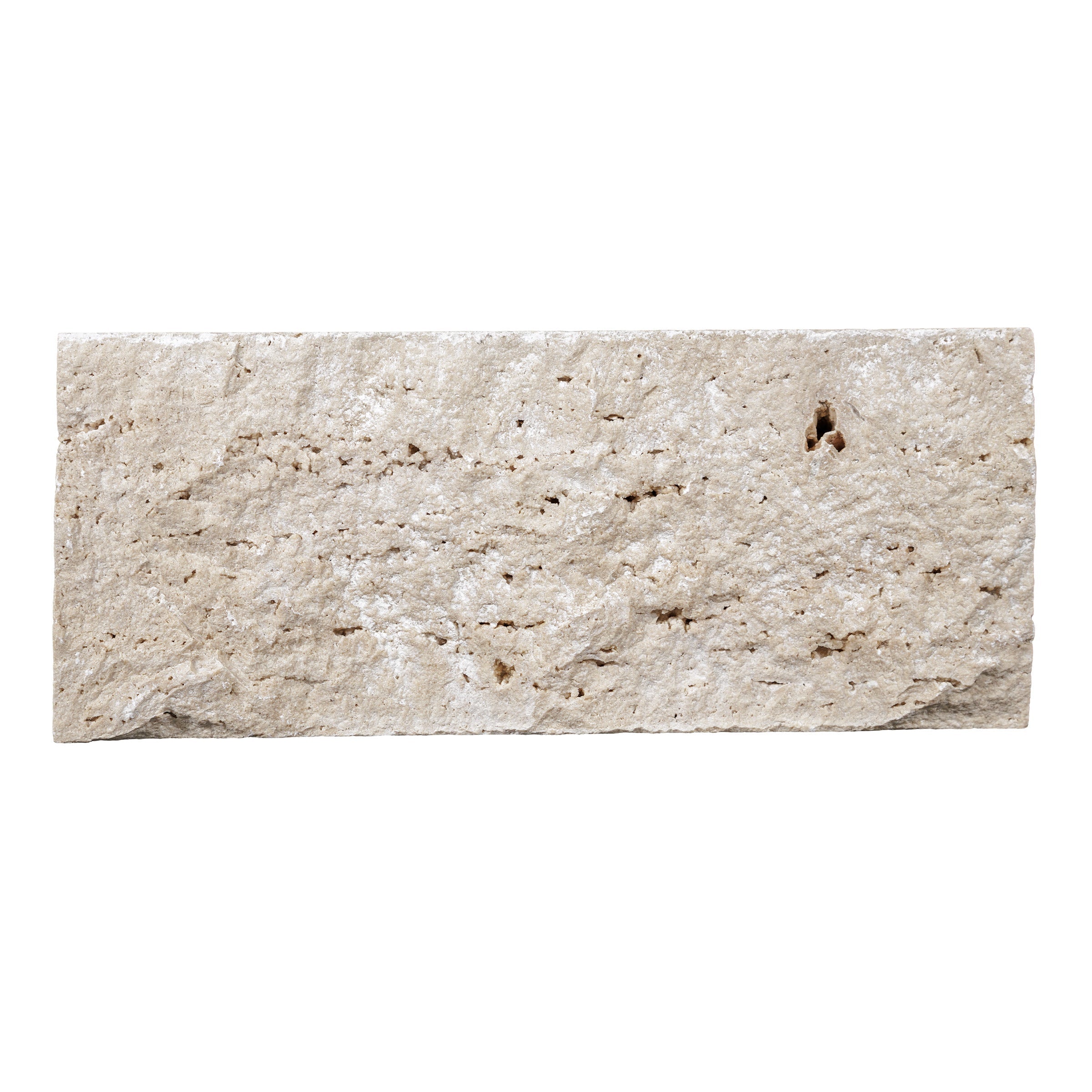 IVORY PREMIUM: Travertine Random Length Wall Veneer Flats Set (4"xRx7/8"- 1 1/4" | Splitface)