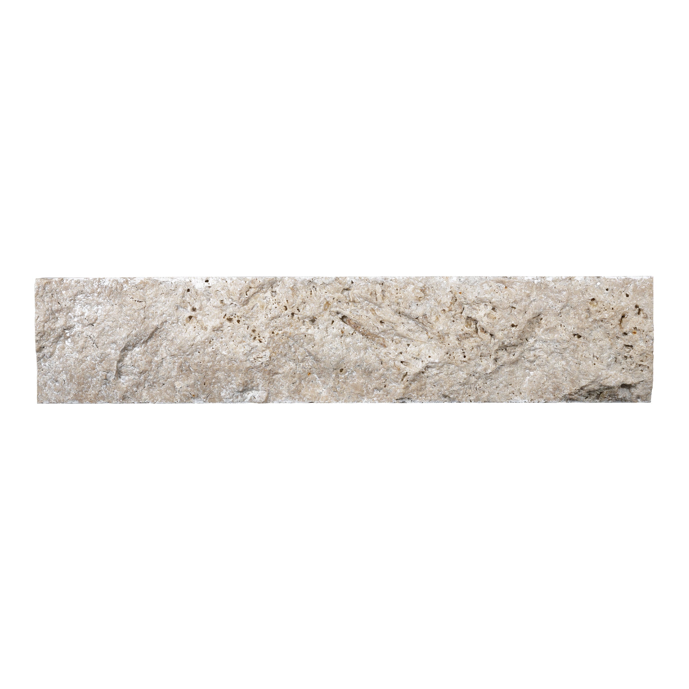 IVORY PREMIUM: Travertine Random Length Wall Veneer Flats Set (4"xRx7/8"- 1 1/4" | Splitface)