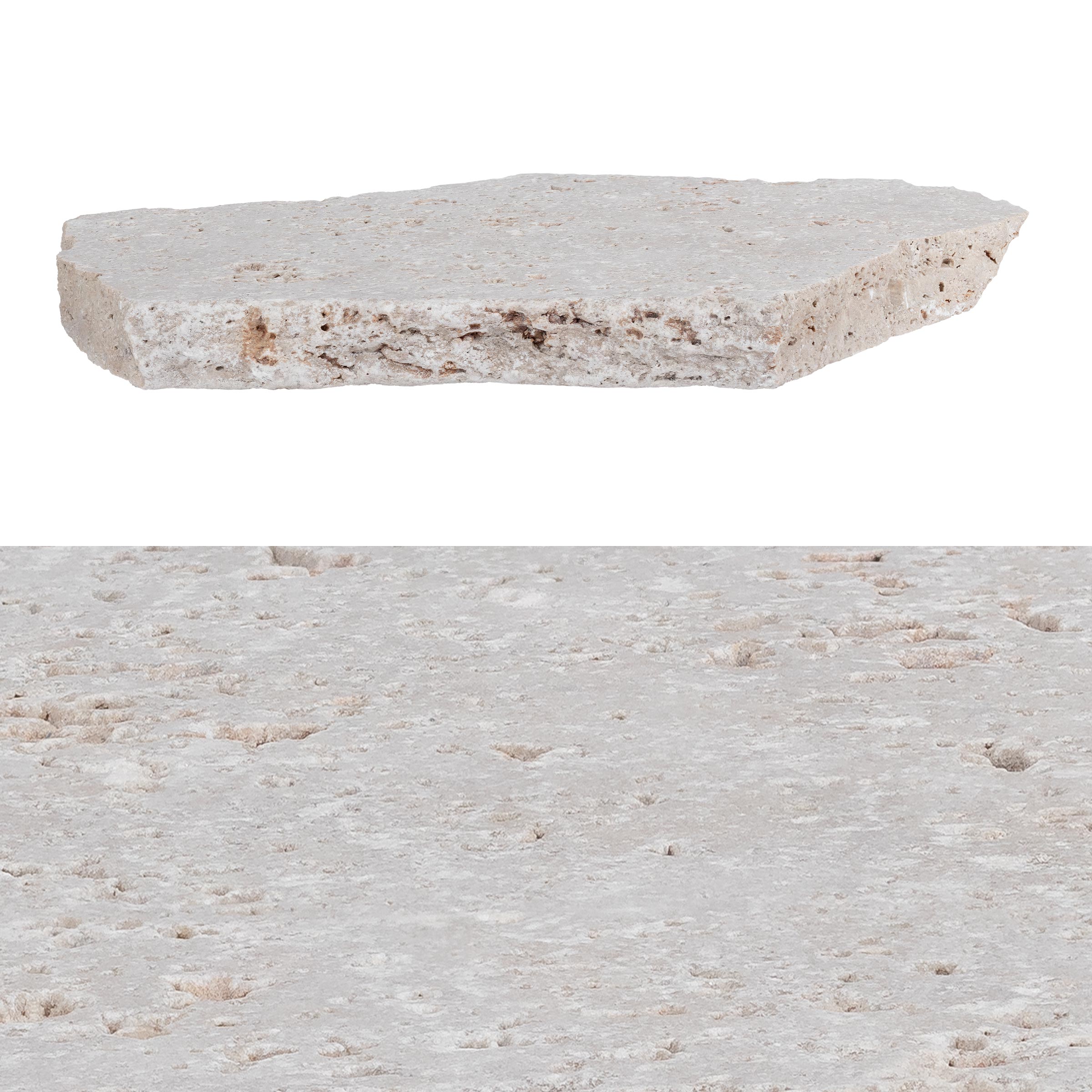 IVORY PREMIUM: Travertine Flagstone Paving Tile (7/8"-1" Thick | Tumbled)