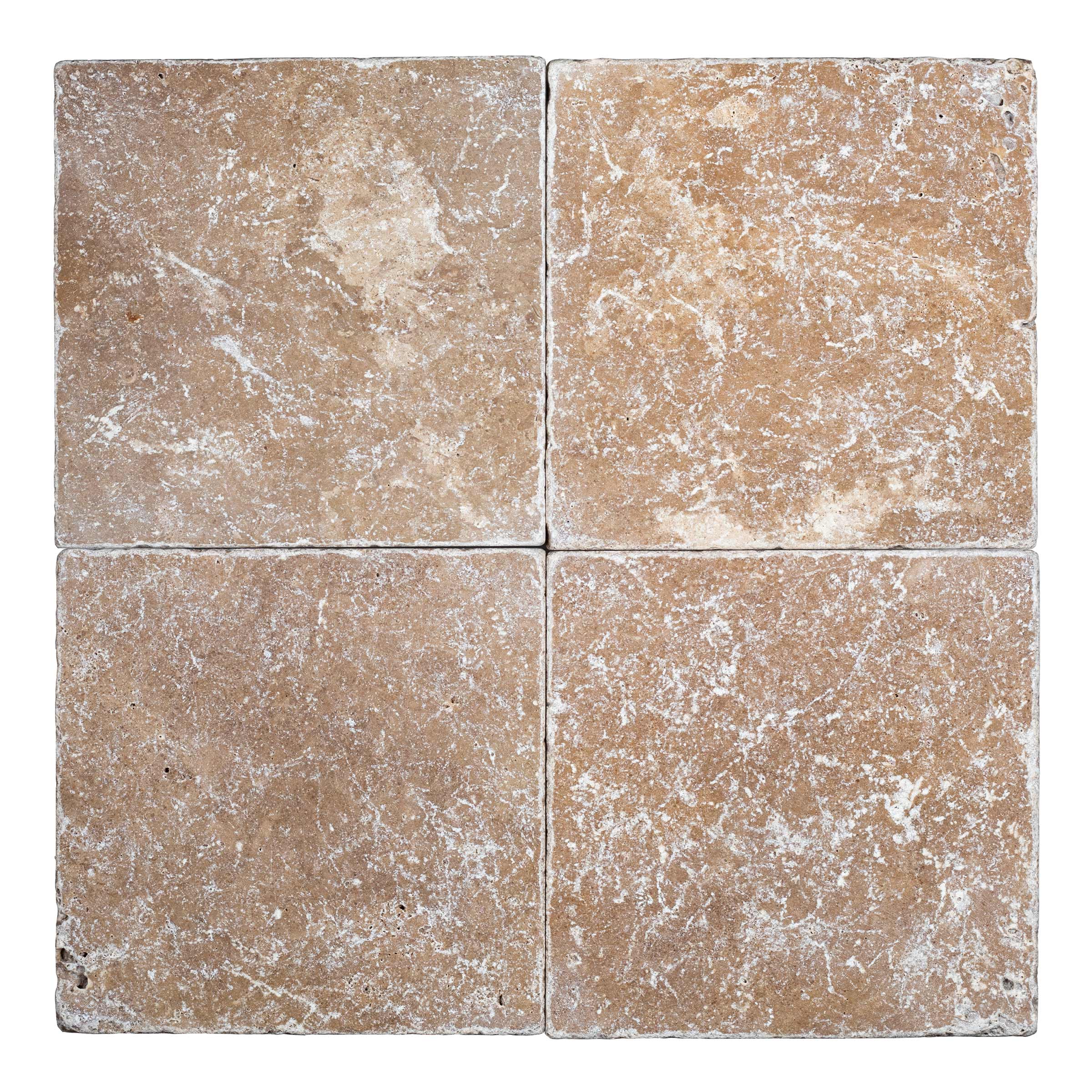 NOCE PREMIUM: Travertine Square Field Tile (6"x6"x3/8" | Tumbled)