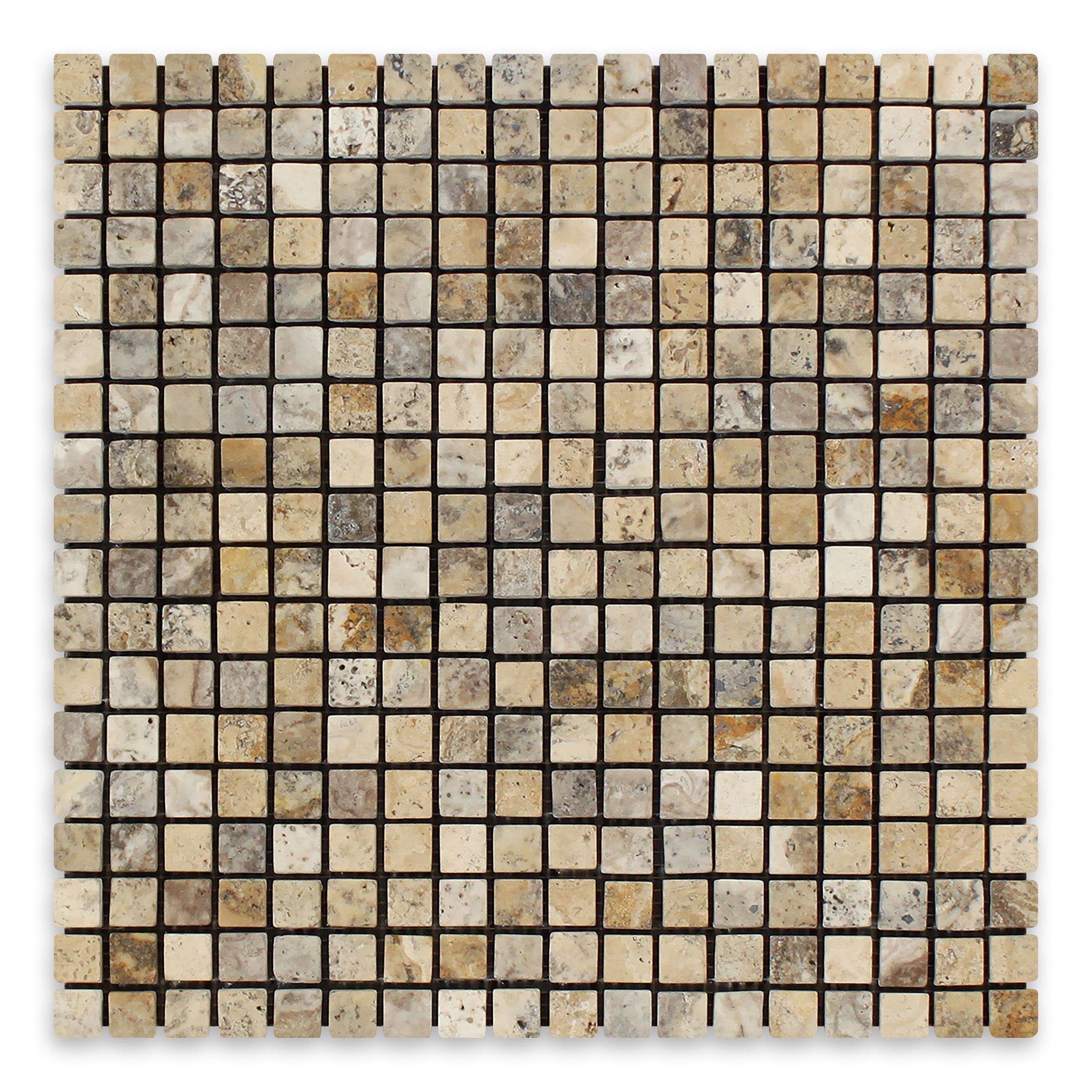 PHILADELPHIA: Travertine 5/8" Straight Stack Mosaic (12"x12"x3/8" | Tumbled)