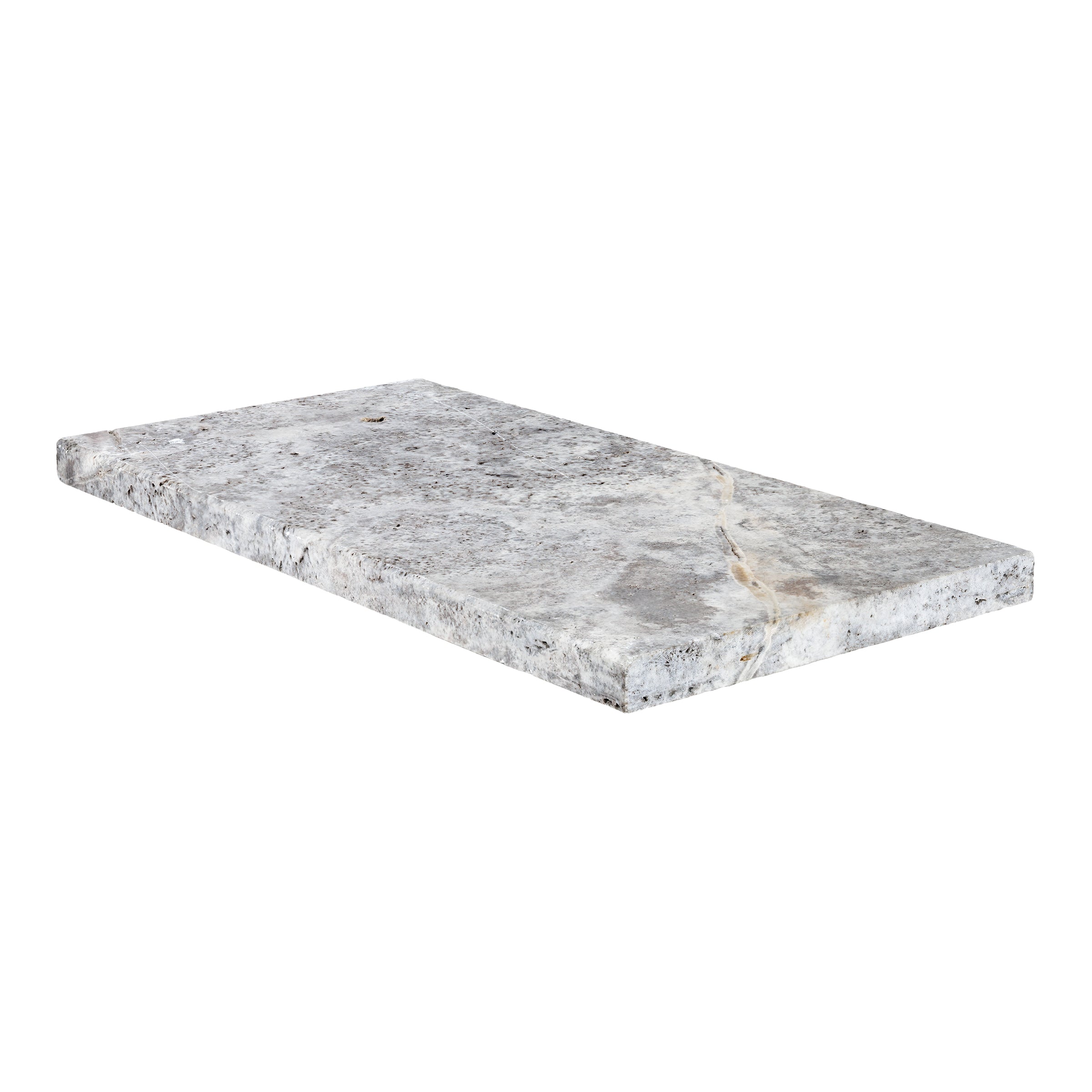 SILVER PREMIUM: Travertine Single Modern 24 Pool Coping Paving Accessory (12"x24"x1 3/16" | Honed)