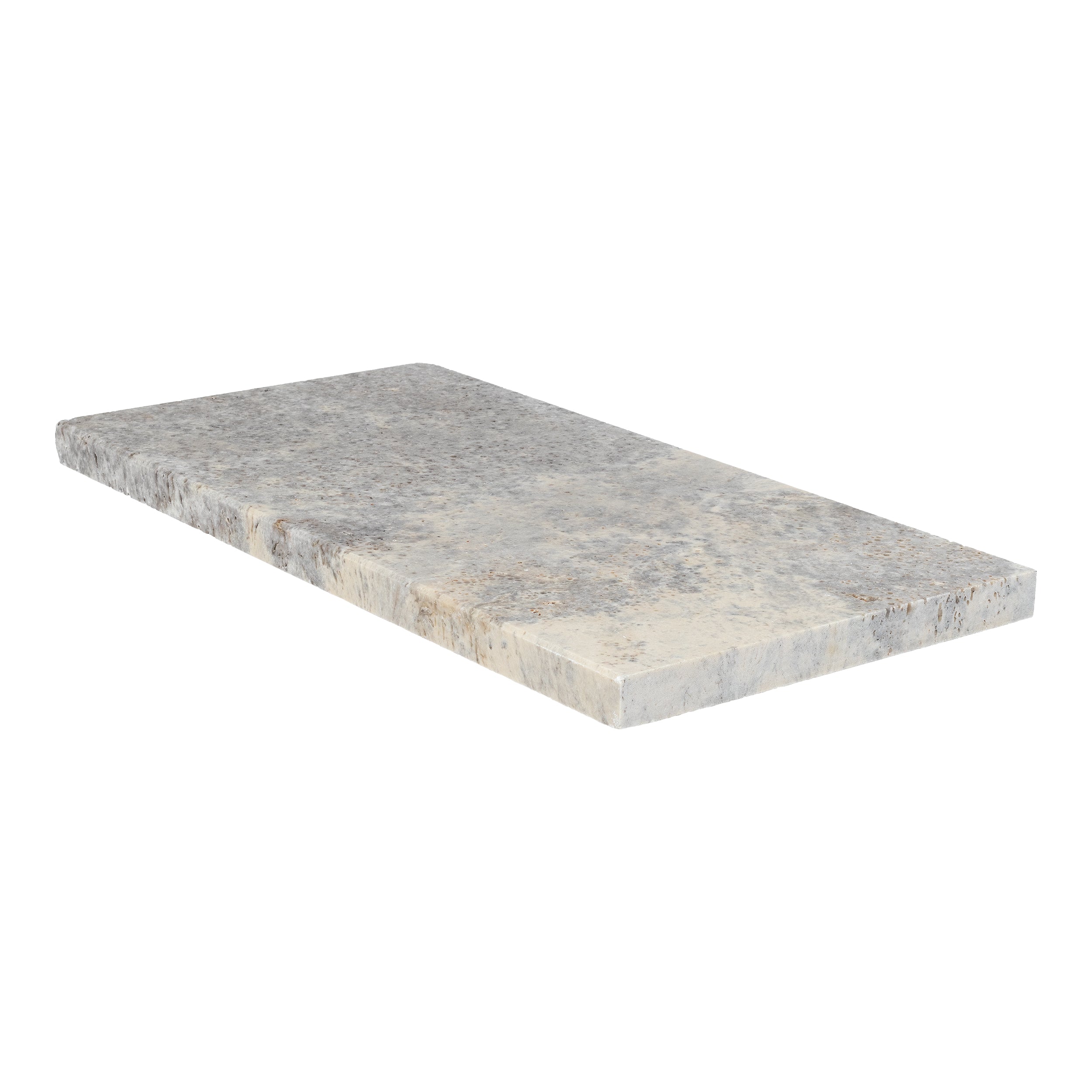 SILVER PREMIUM: Travertine Double Modern 24 Wall Cap Paving Accessory (12"x24"x1 3/16" | Honed)