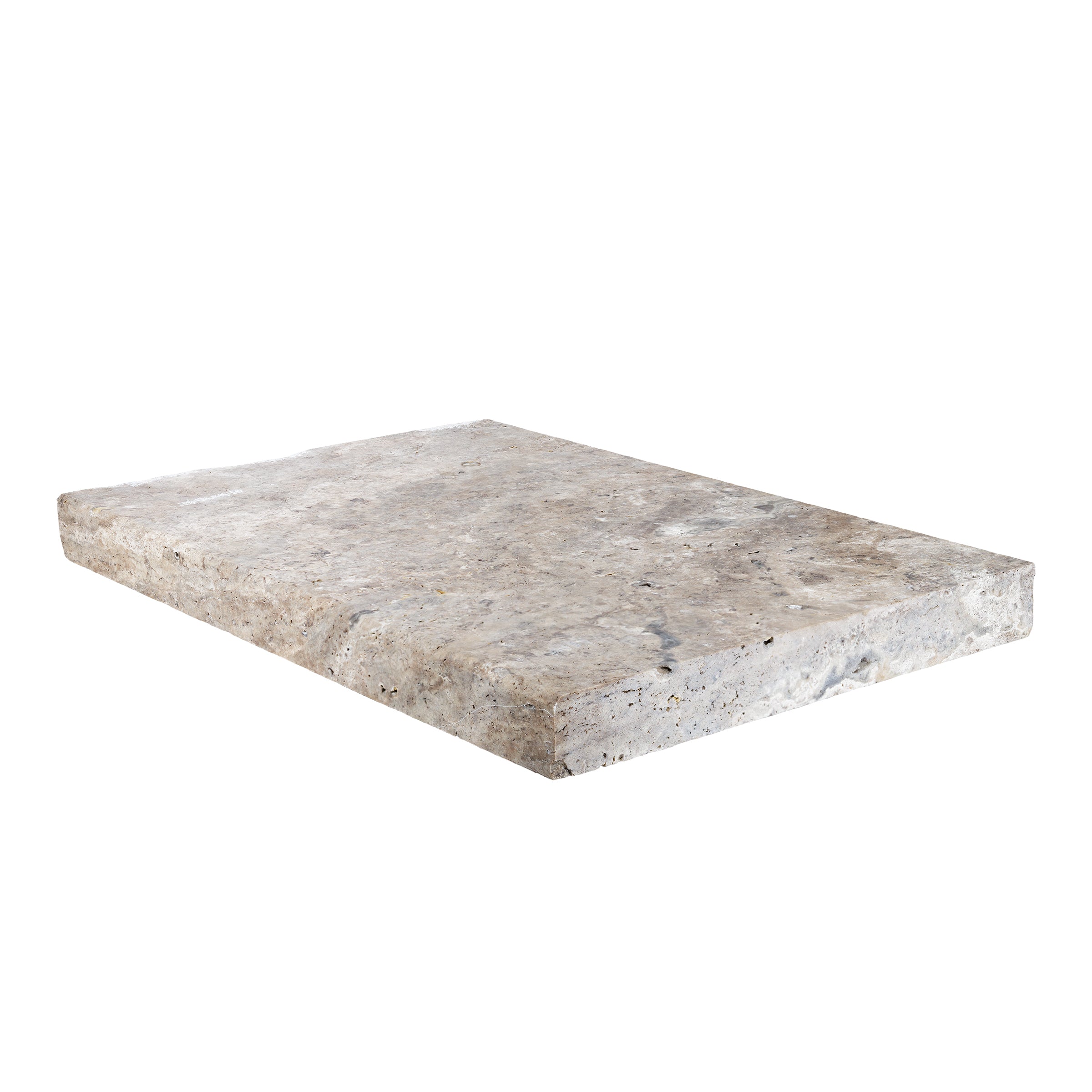 SILVER PREMIUM: Travertine Single Modern 24 Pool Coping Paving Accessory (16"x24"x2" | Honed)