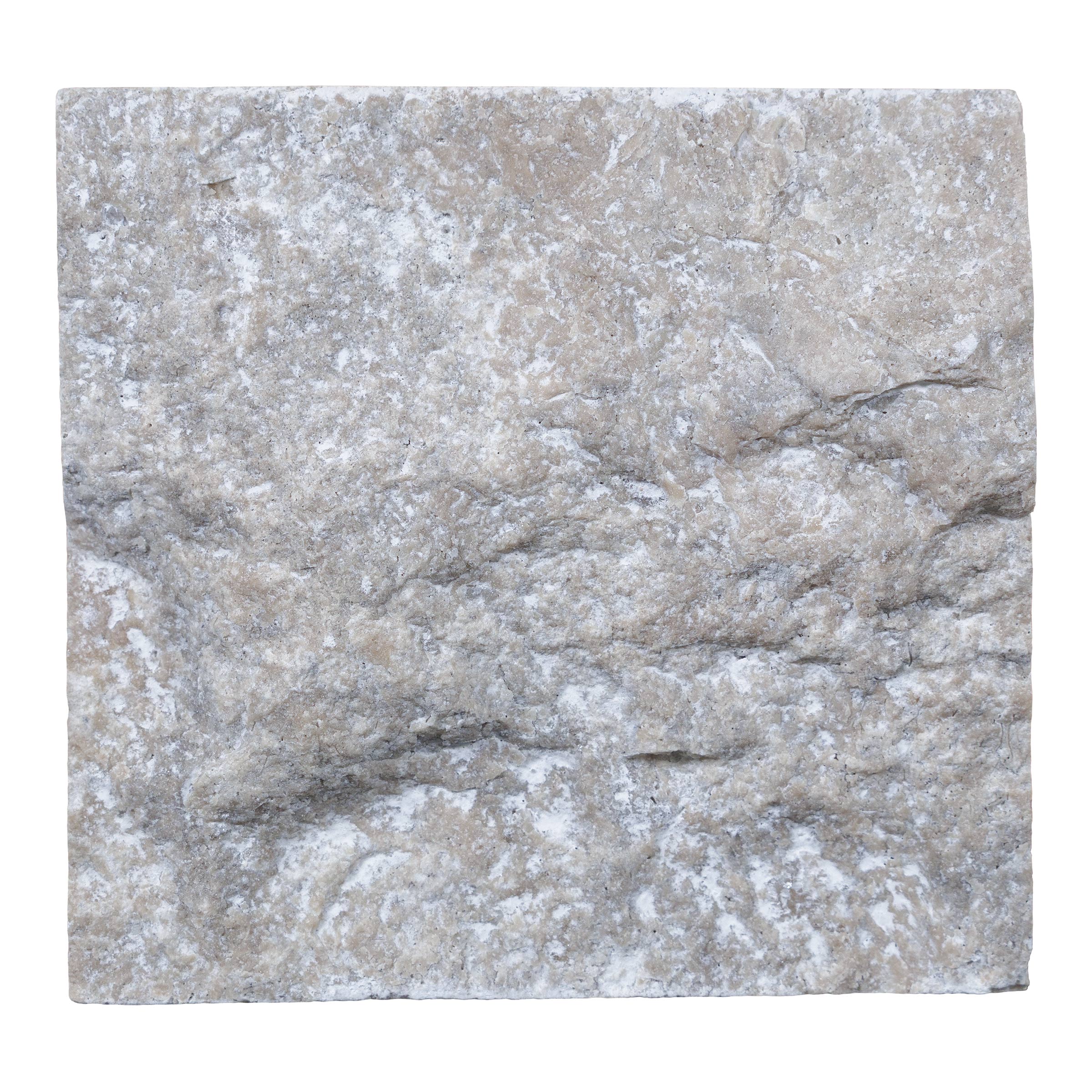 SILVER PREMIUM: Travertine Random Length Wall Veneer Flats Set (4"xRx7/8"- 1 1/4" | Splitface)