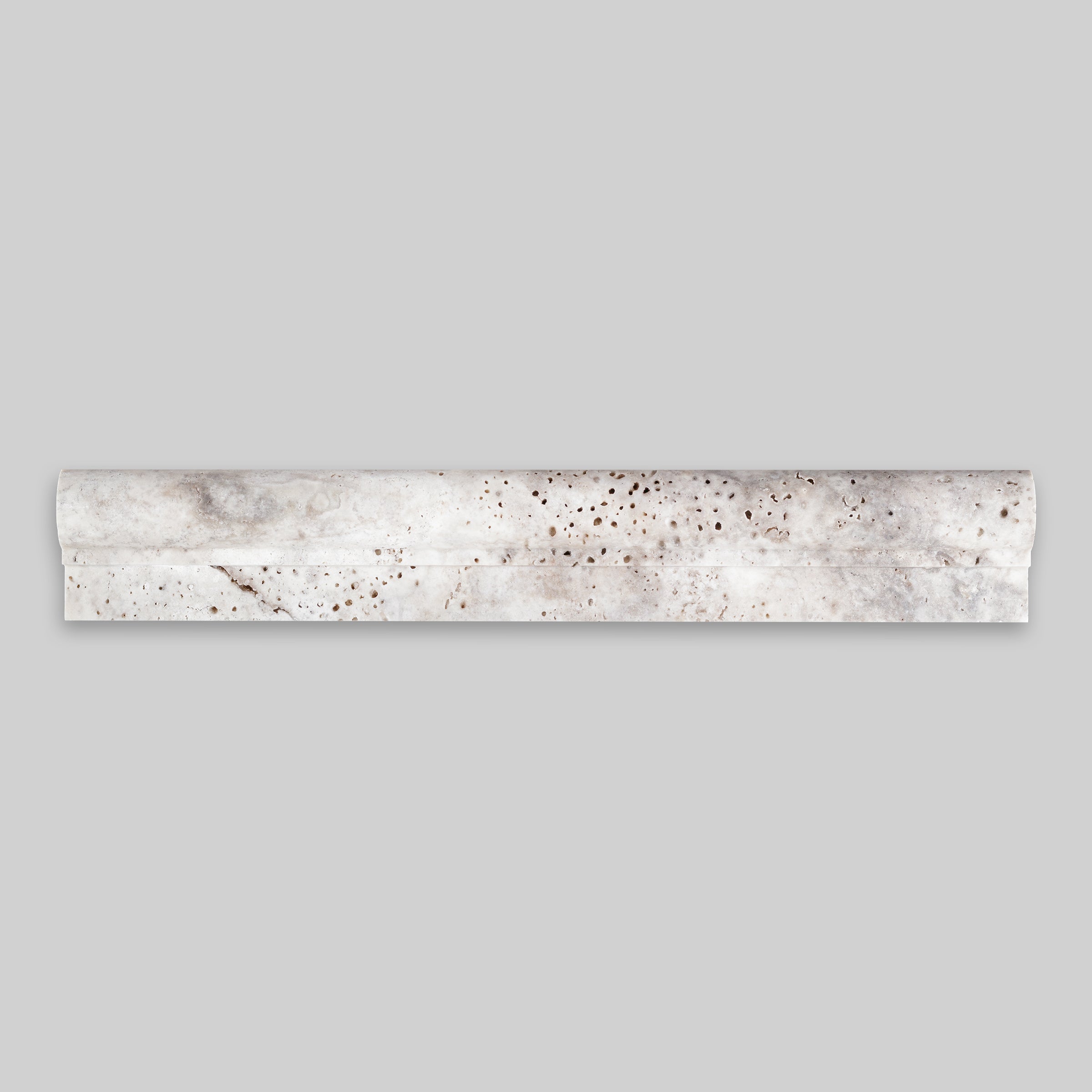 SILVER PREMIUM: Travertine F1 Chairrail Tile Accessory (2"x12"x1" | Honed)